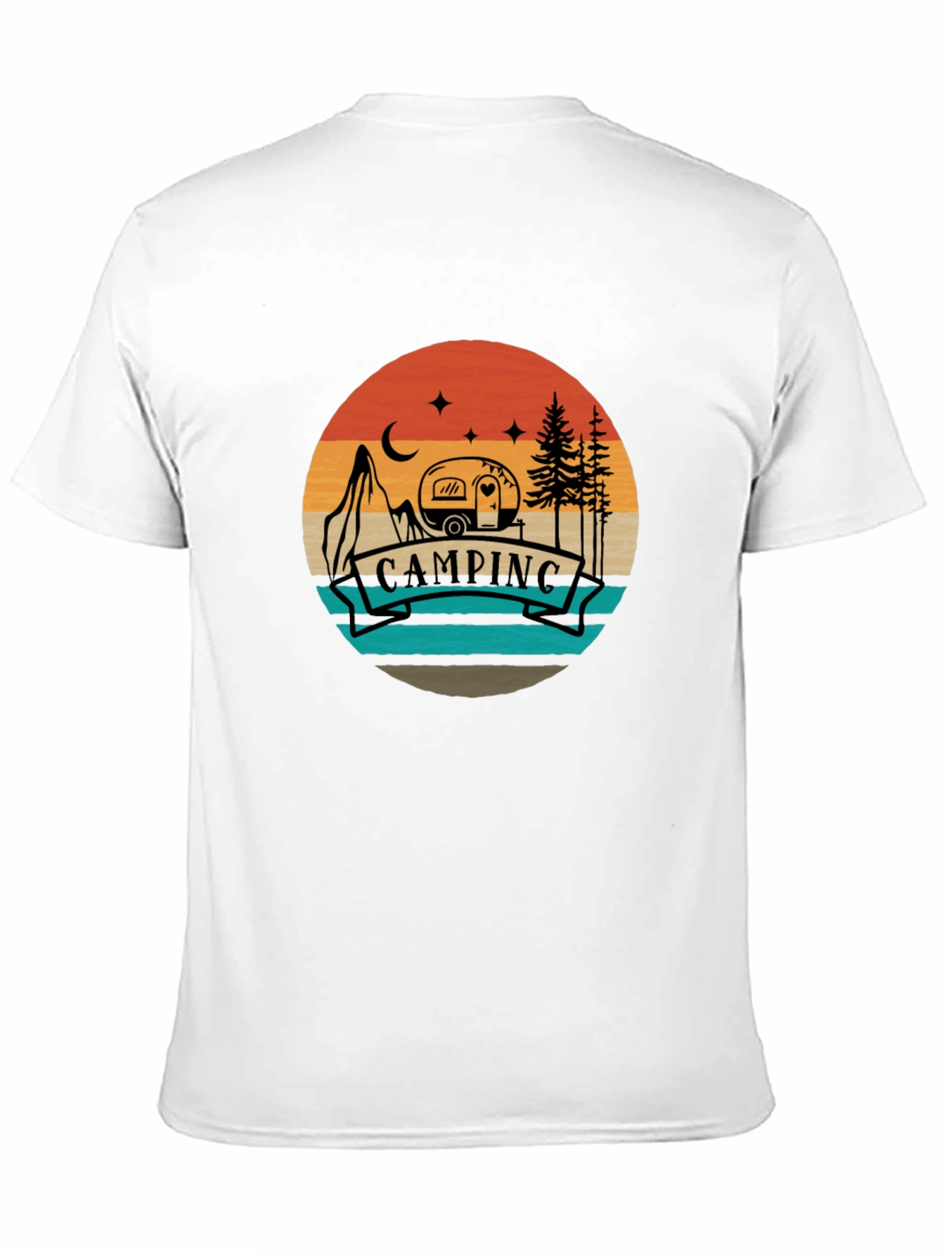 Black Camping Adventure Tee - Retro Graphic T-Shirt view 11