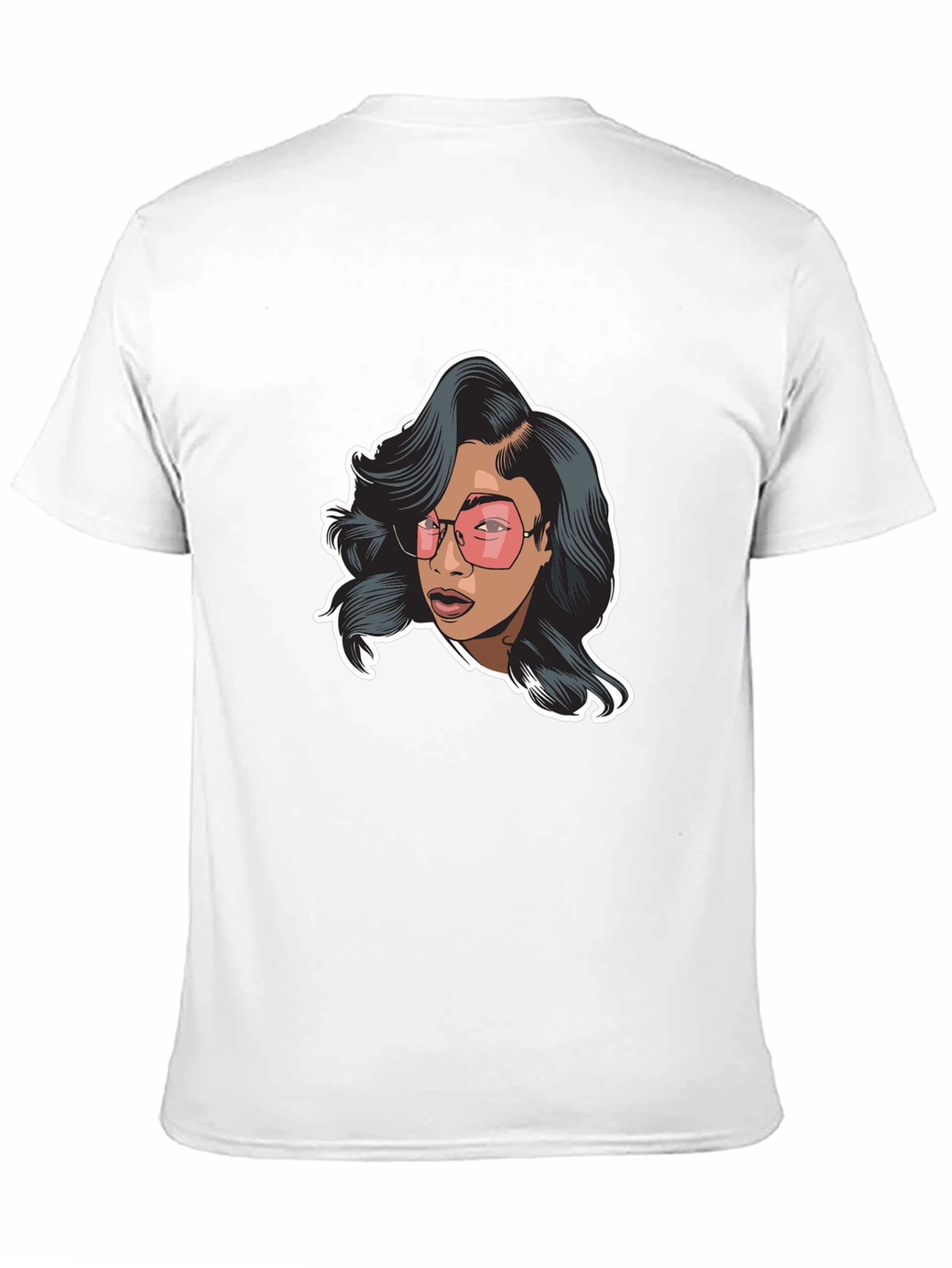 Black Graphic Tee - Woman with Pink Glasses view 11