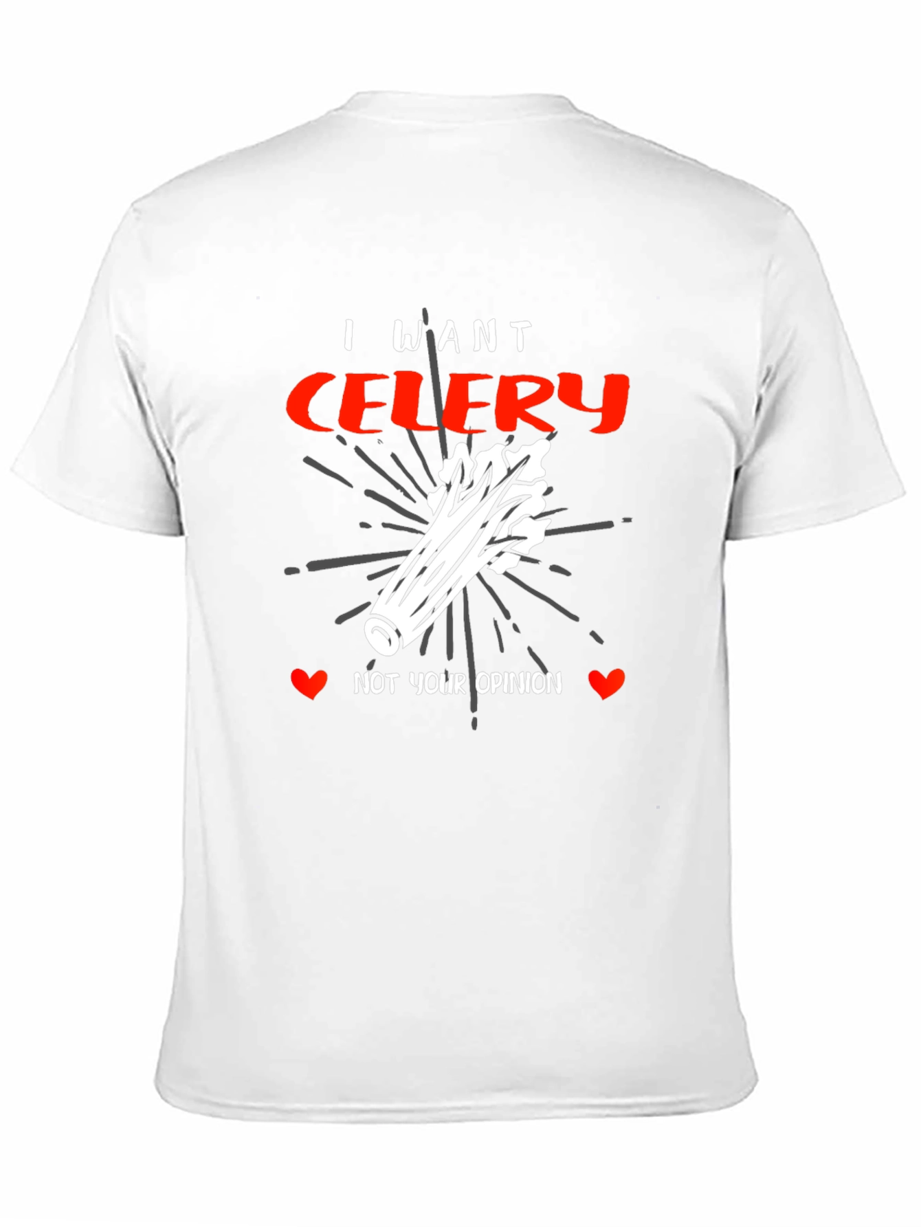 Black I Want Celery Graphic Tee - Funny Foodie Shirt view 11