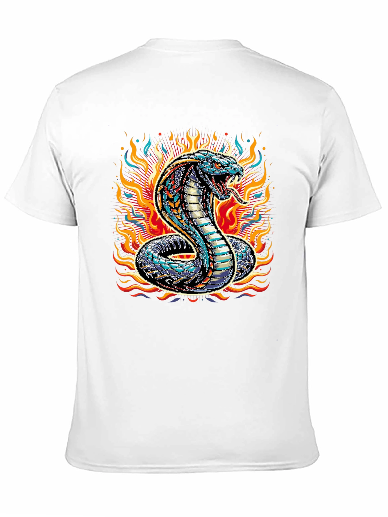 Black Fiery Cobra Graphic Tee - Men's Black T-Shirt view 11