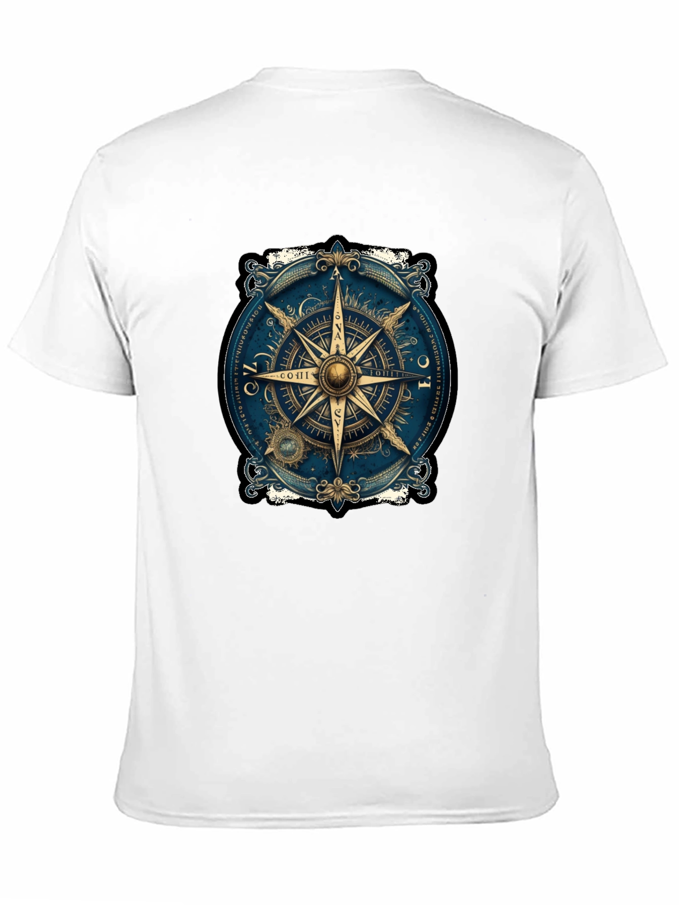 Black Vintage Compass Graphic Tee - Travel Inspired Design view 11