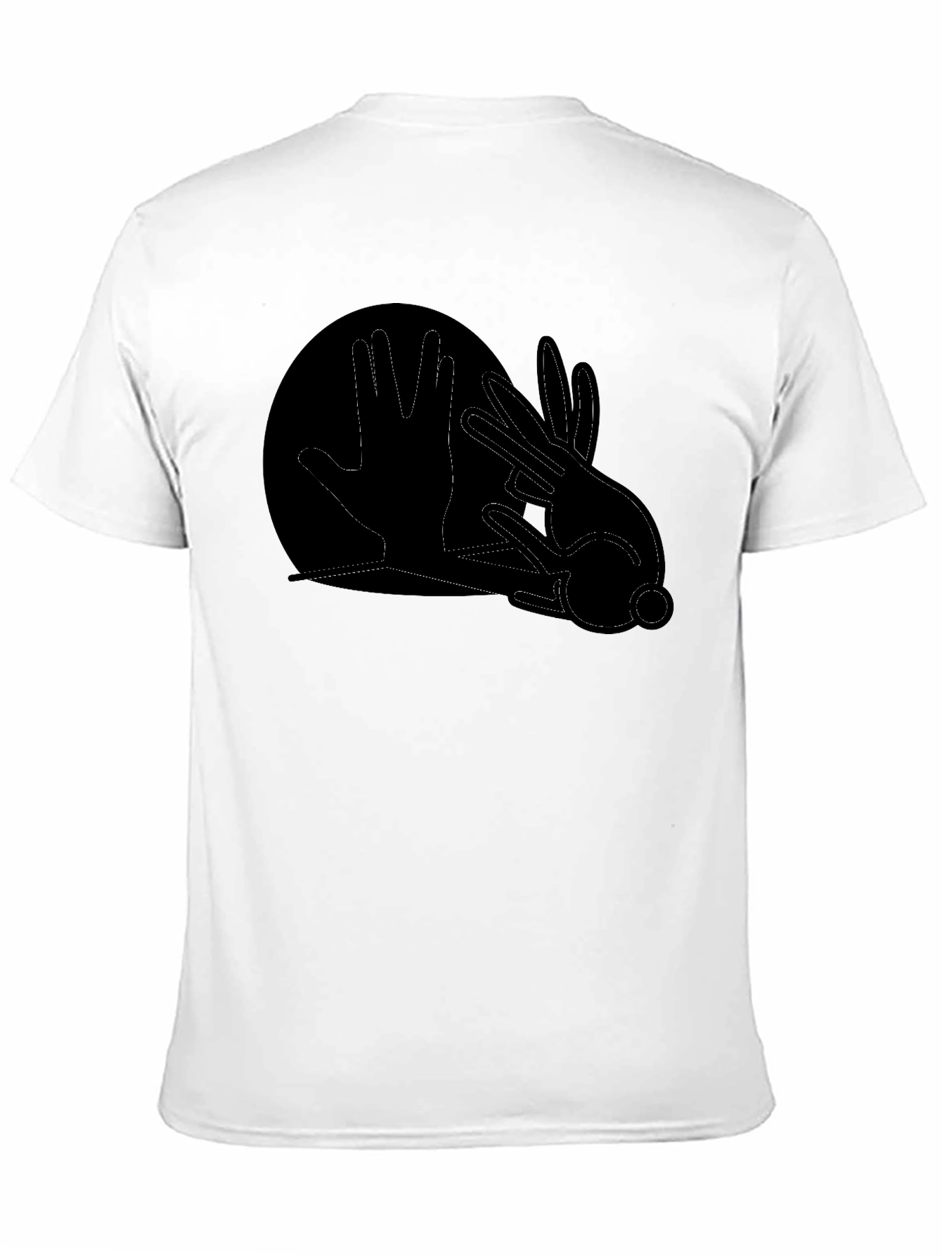 Black Shadow Hands T-Shirt - Rabbit Design view 11