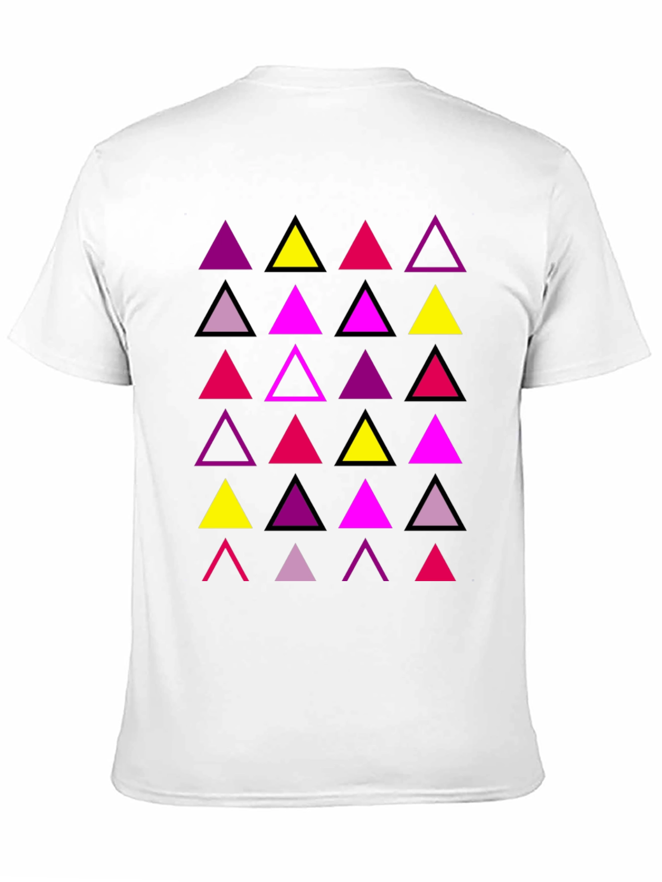 Black Geometric Triangle Print Men's T-Shirt view 11