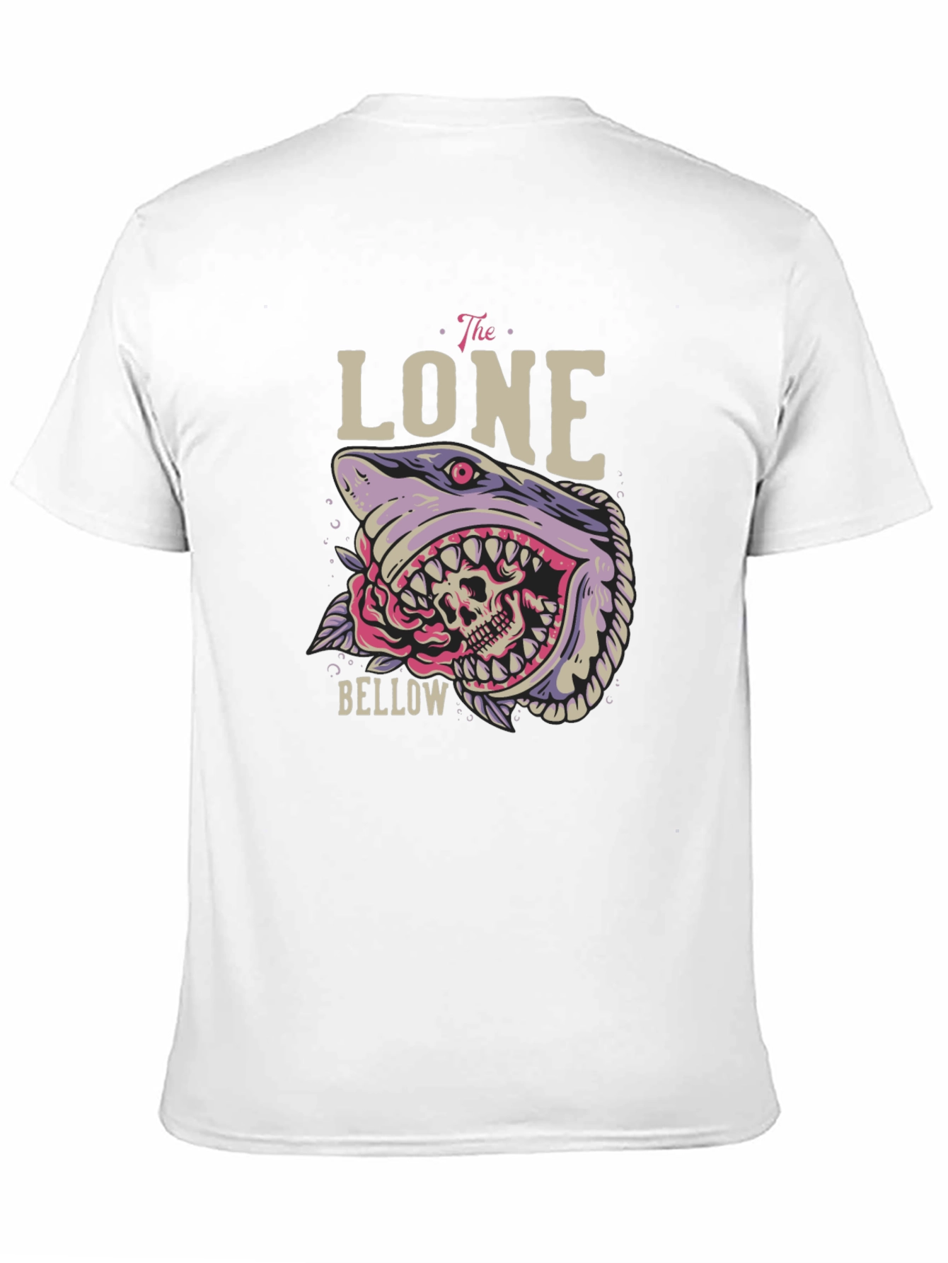 Black The Lone Bellow Graphic Tee - Shark Skull Design view 11