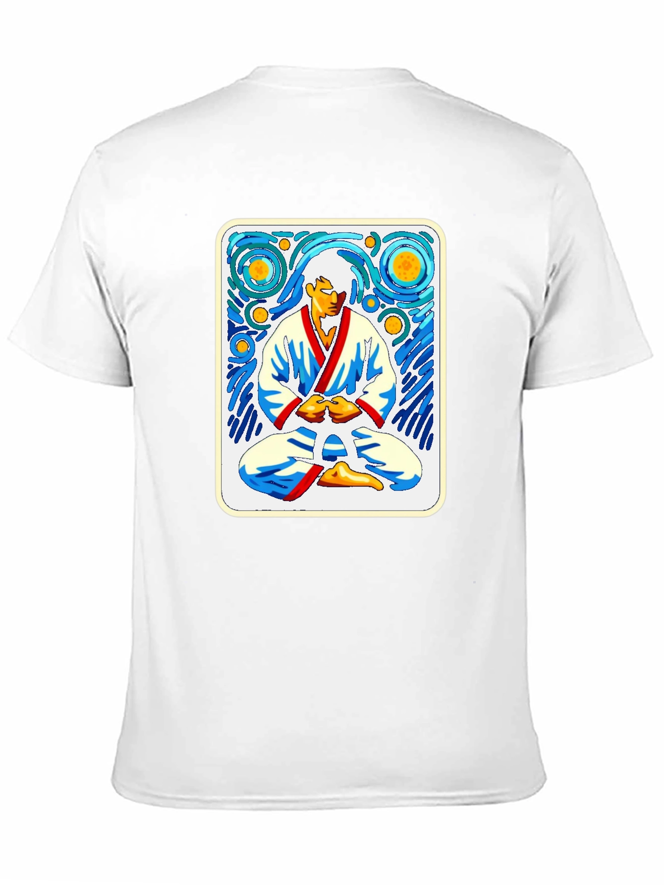 Black Starry Night Karate T-Shirt view 11