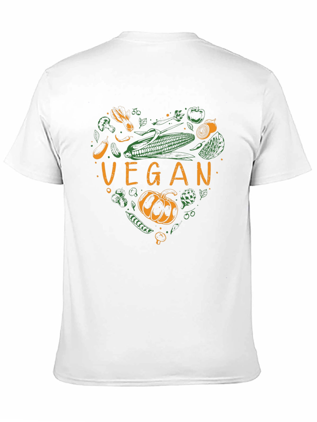 Black Vegan Heart Graphic Tee - Black Cotton T-Shirt view 11