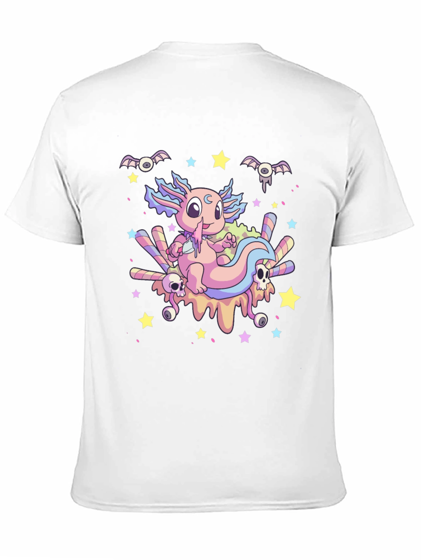 Black Cute Axolotl Kawaii Goth T-Shirt view 11