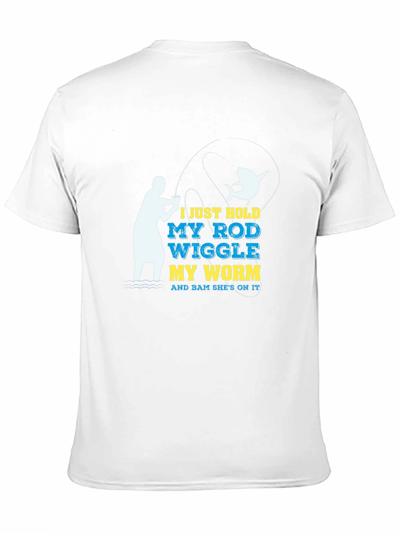 Black Funny Fishing T-Shirt - Hold My Rod Wiggle My Worm view 11
