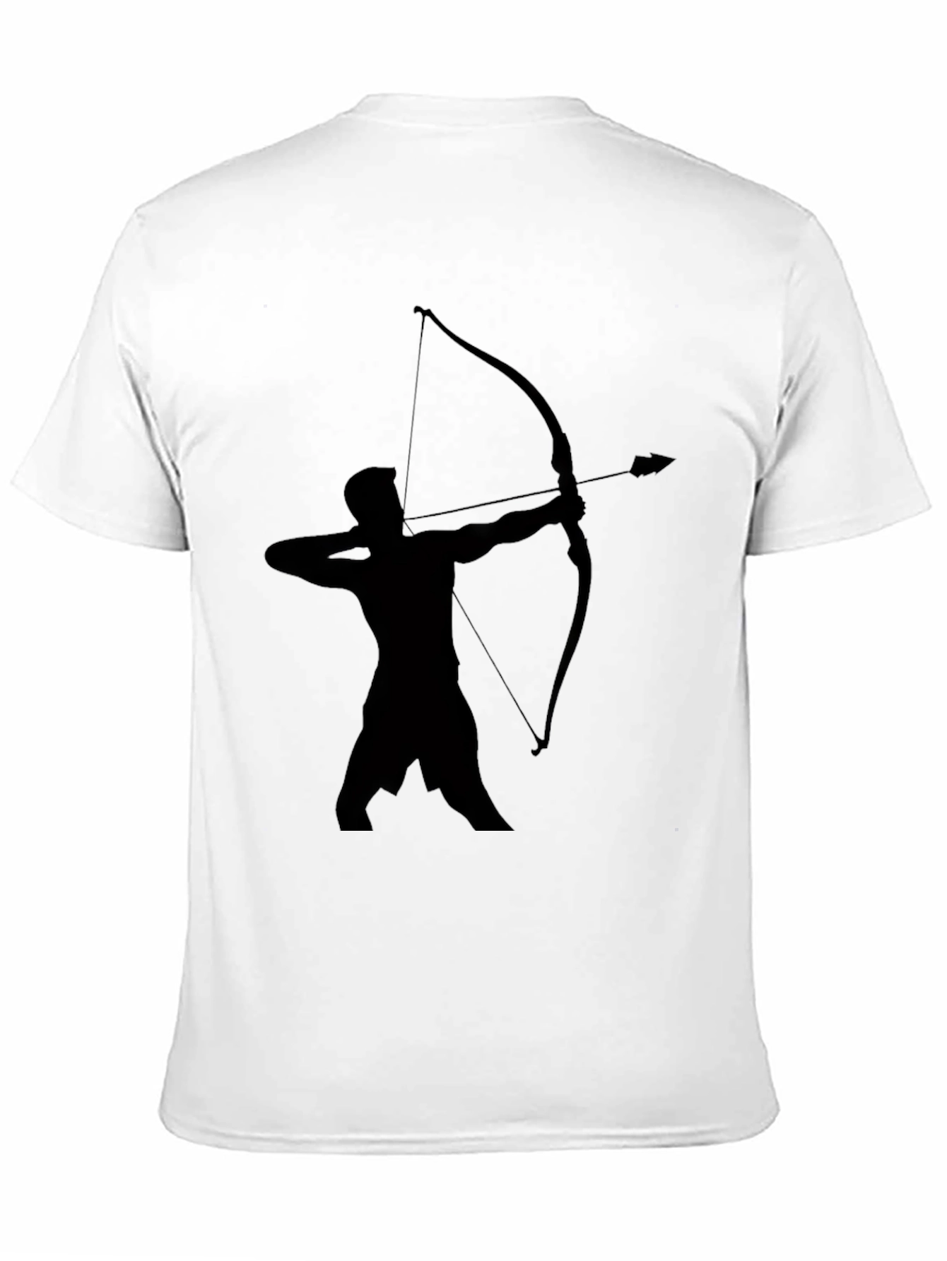 Black Archer Silhouette Graphic Tee - Classic Black Cotton T-Shirt view 11