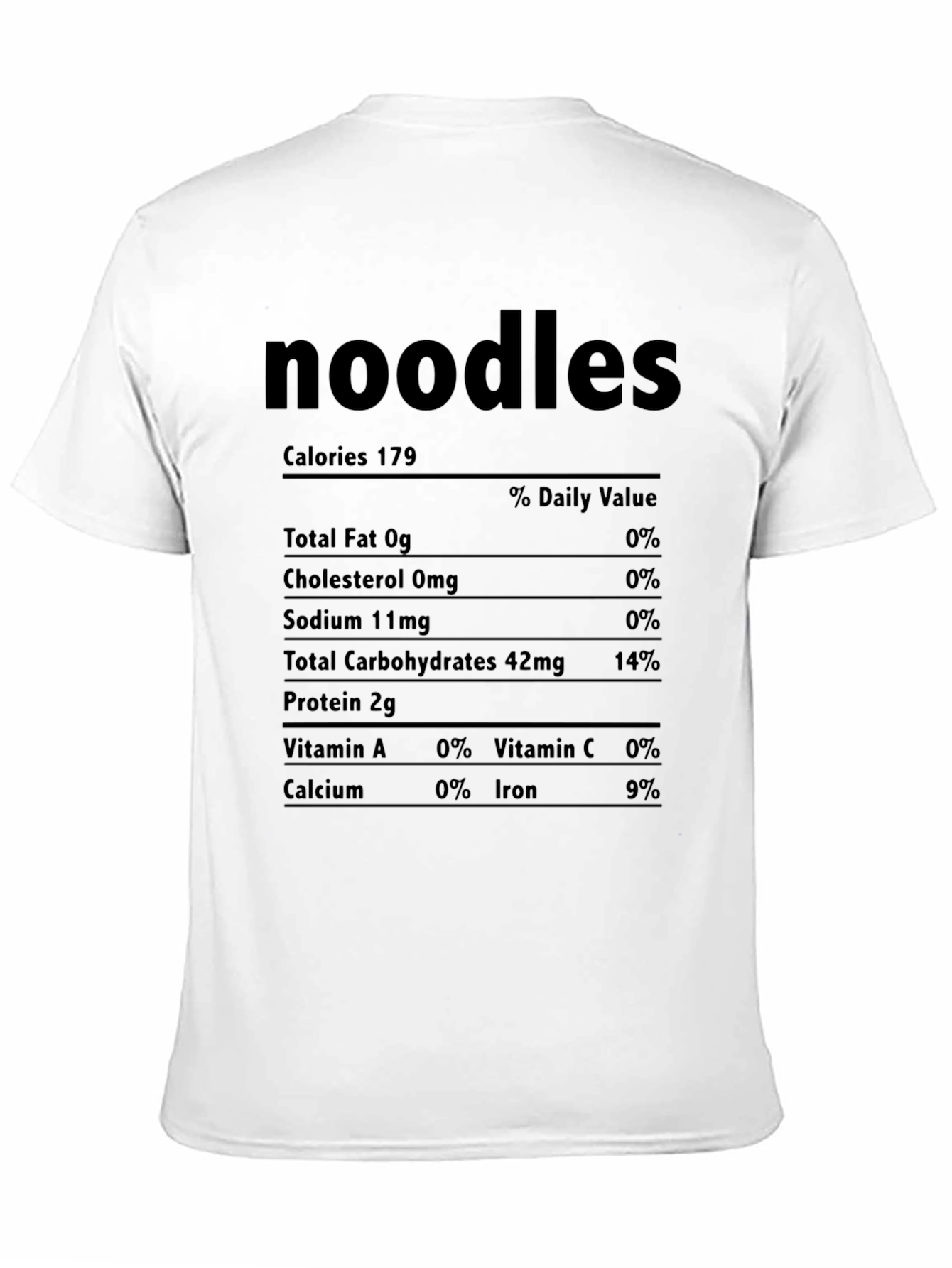 Black Noodles Nutrition Facts Graphic Tee view 11