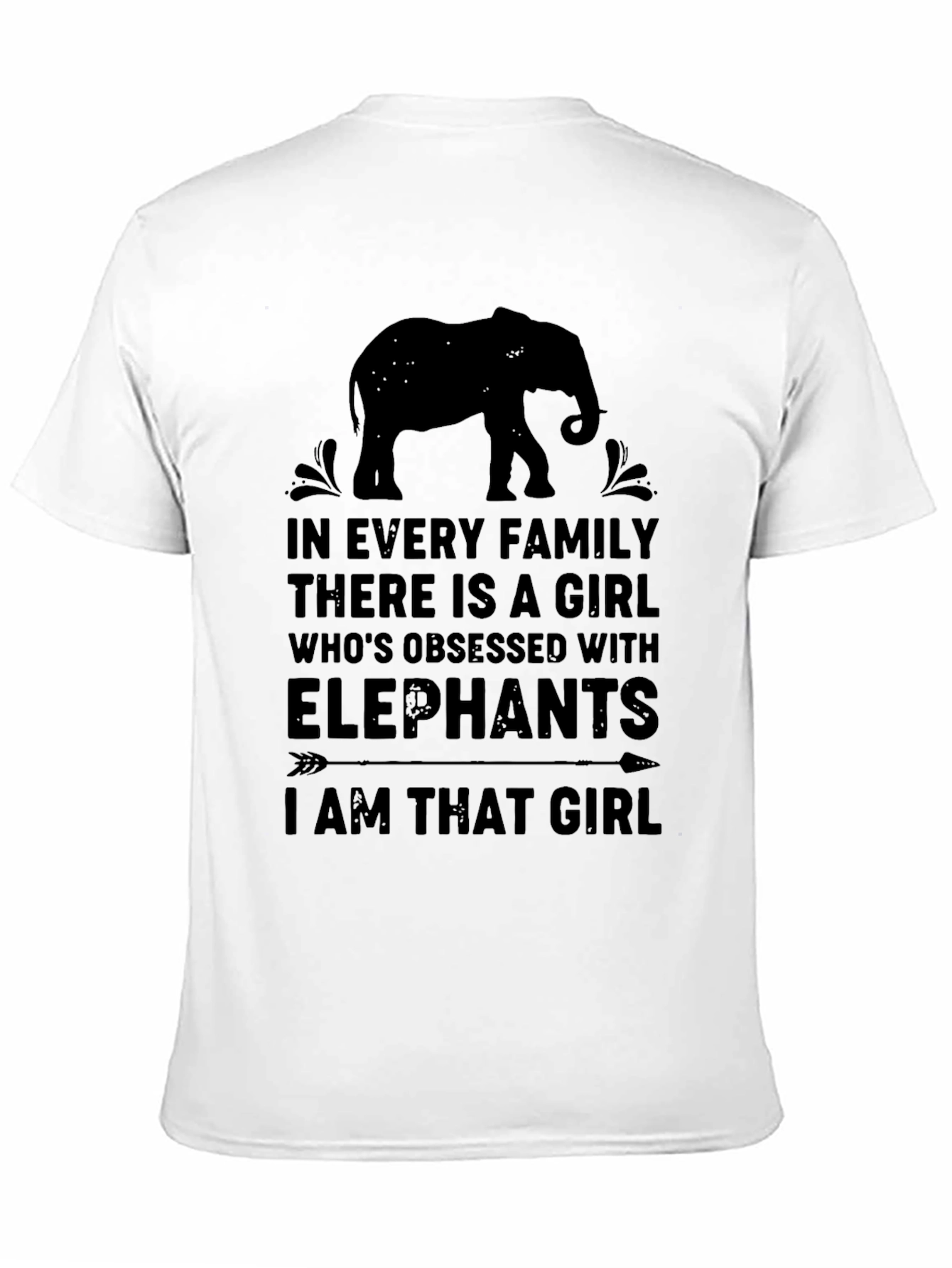 Black Elephant Obsessed Girl Graphic Tee - Black view 11