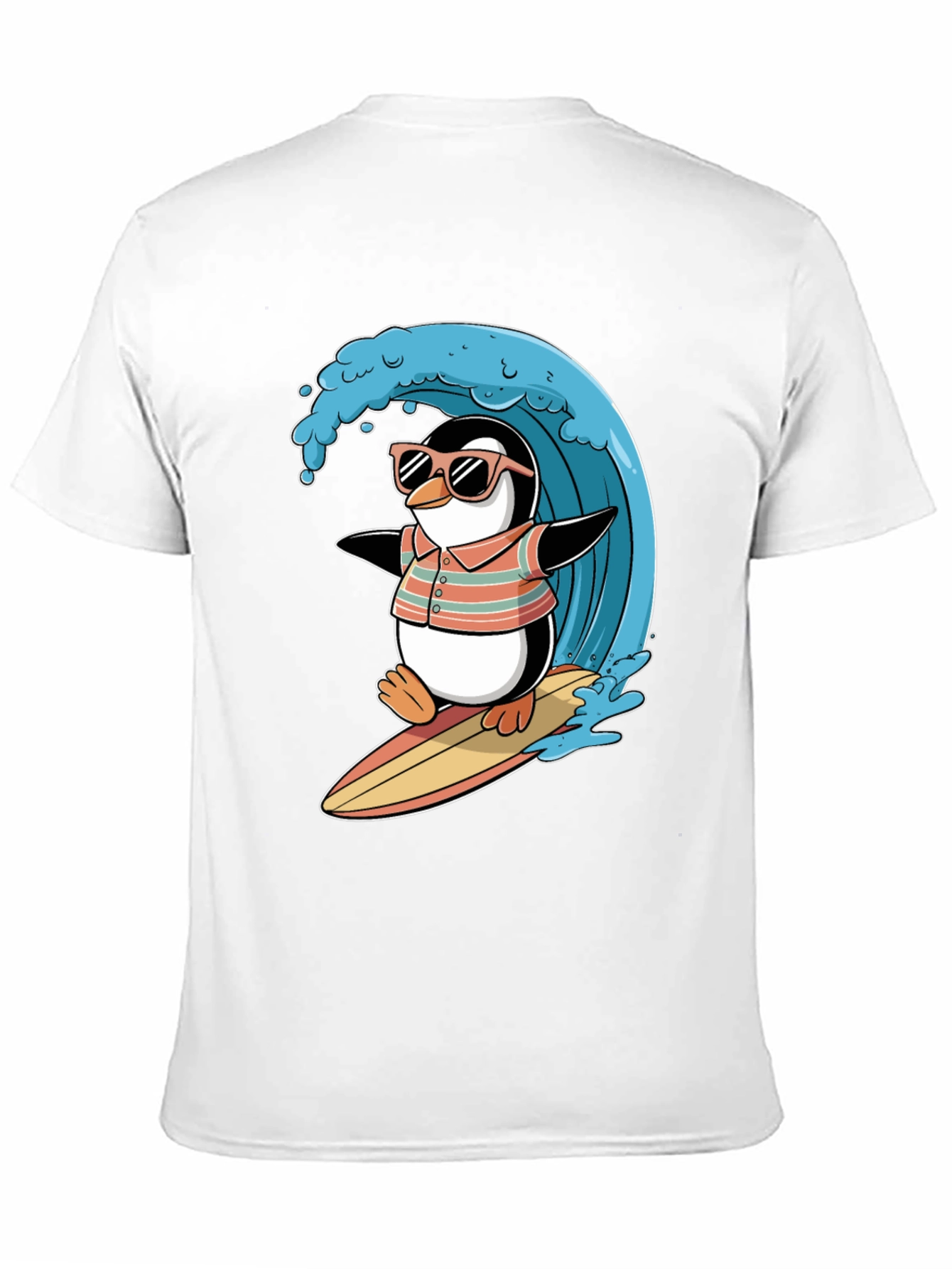 Black Surfing Penguin Graphic Tee view 11