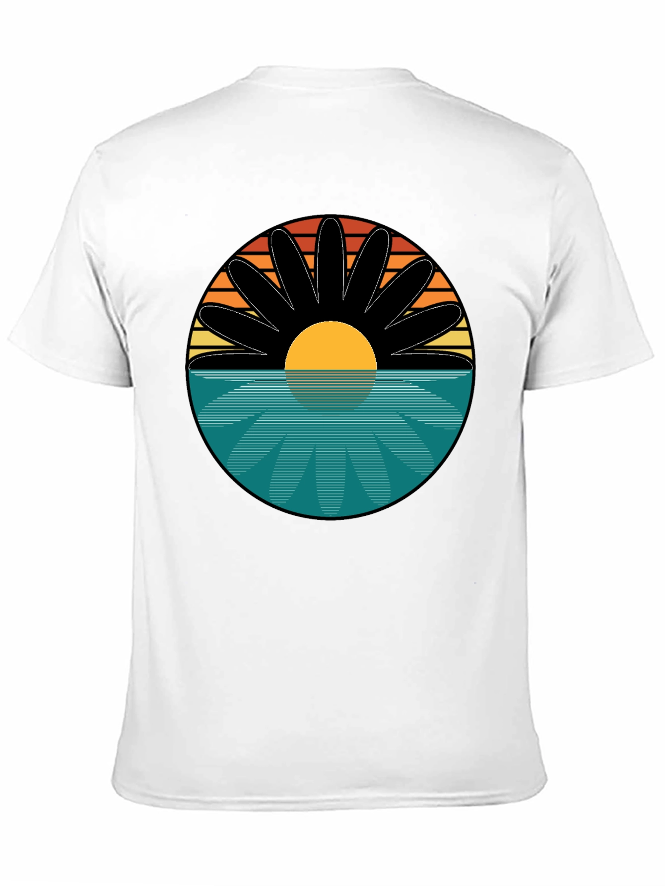 Black Sunset Flower Graphic T-Shirt - Retro Style Tee view 11
