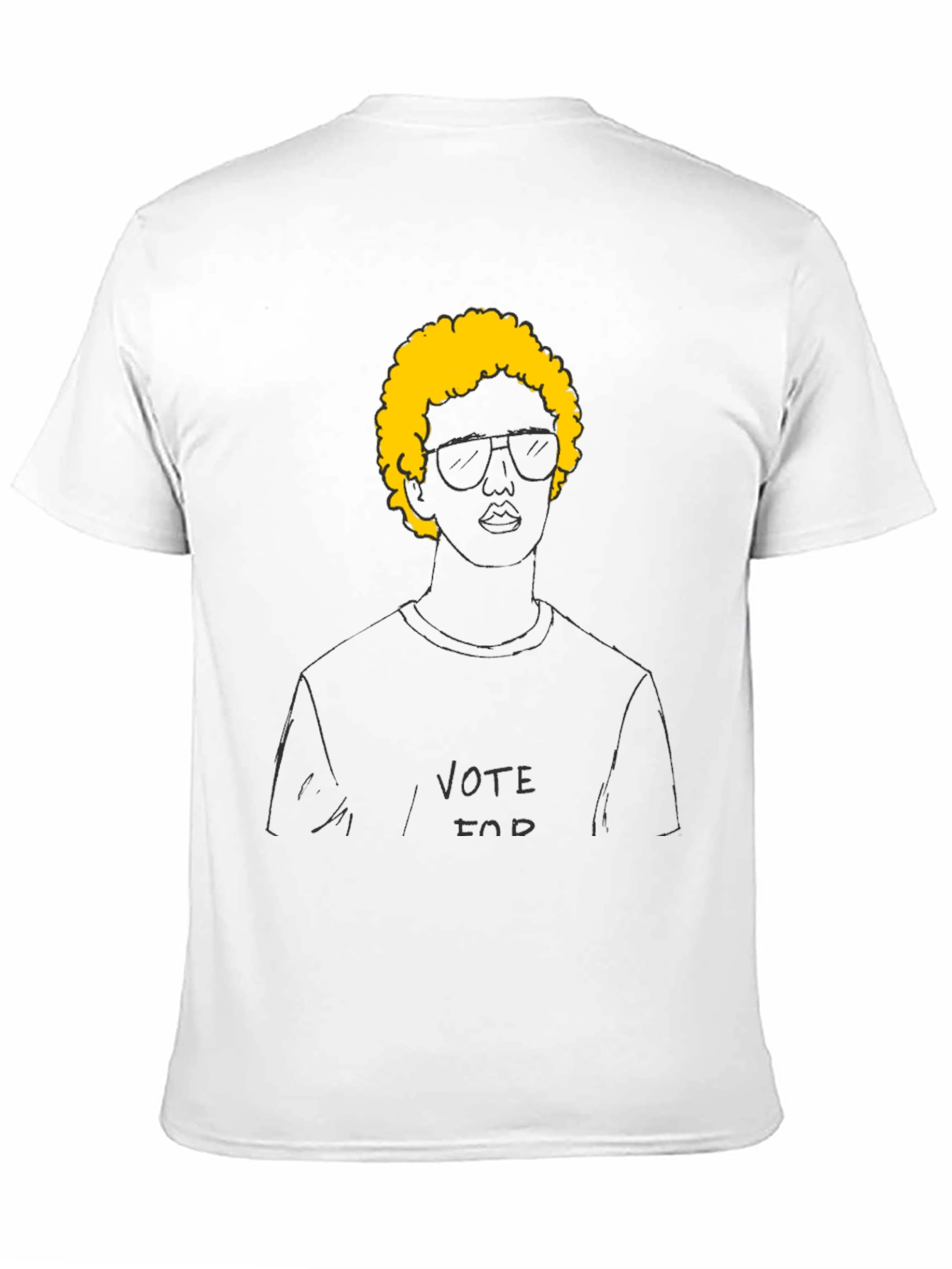 Black Vote For Doodle T-Shirt - Black Cotton Tee view 11