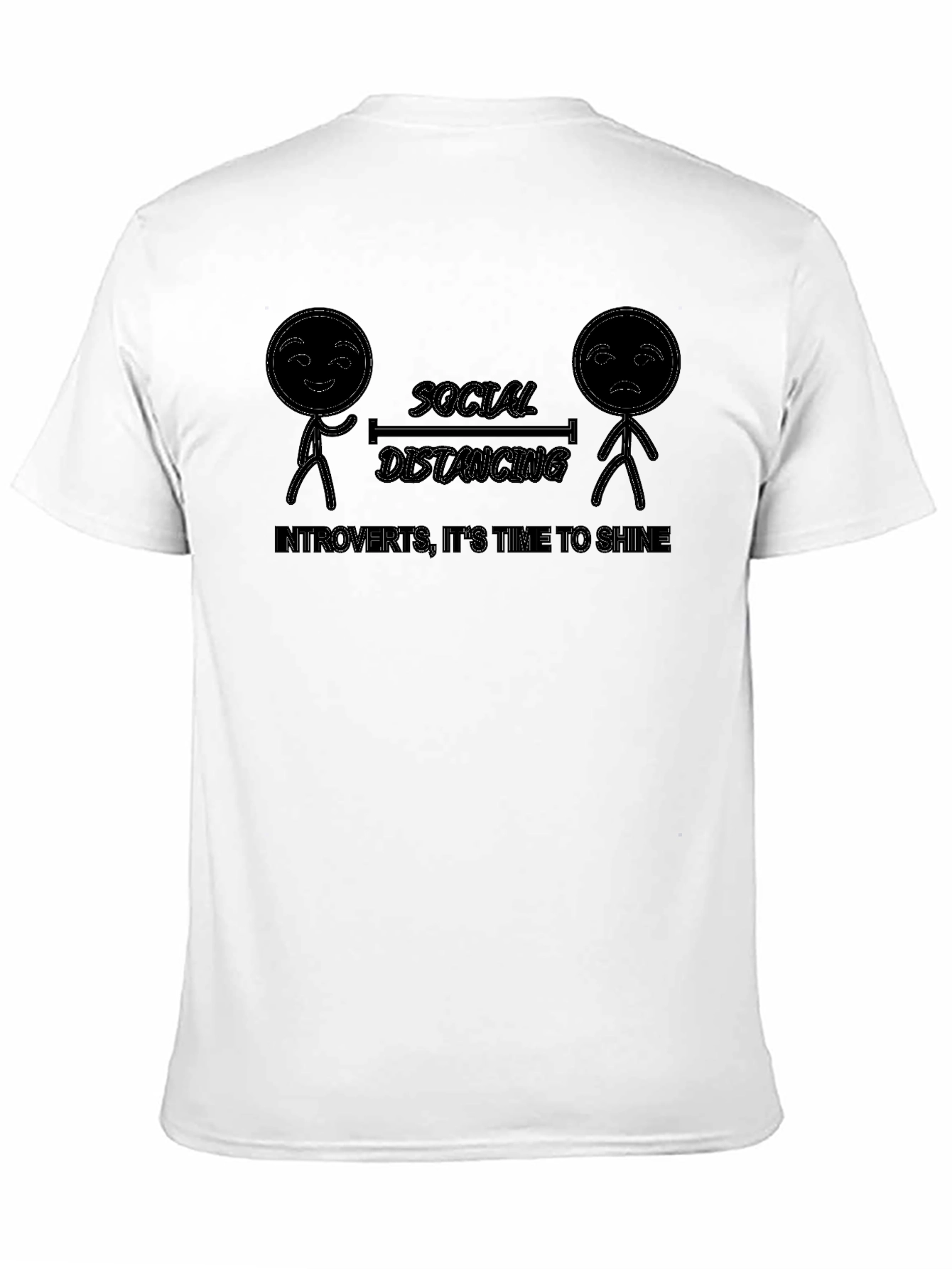 Black Introverts Social Distancing T-Shirt view 11