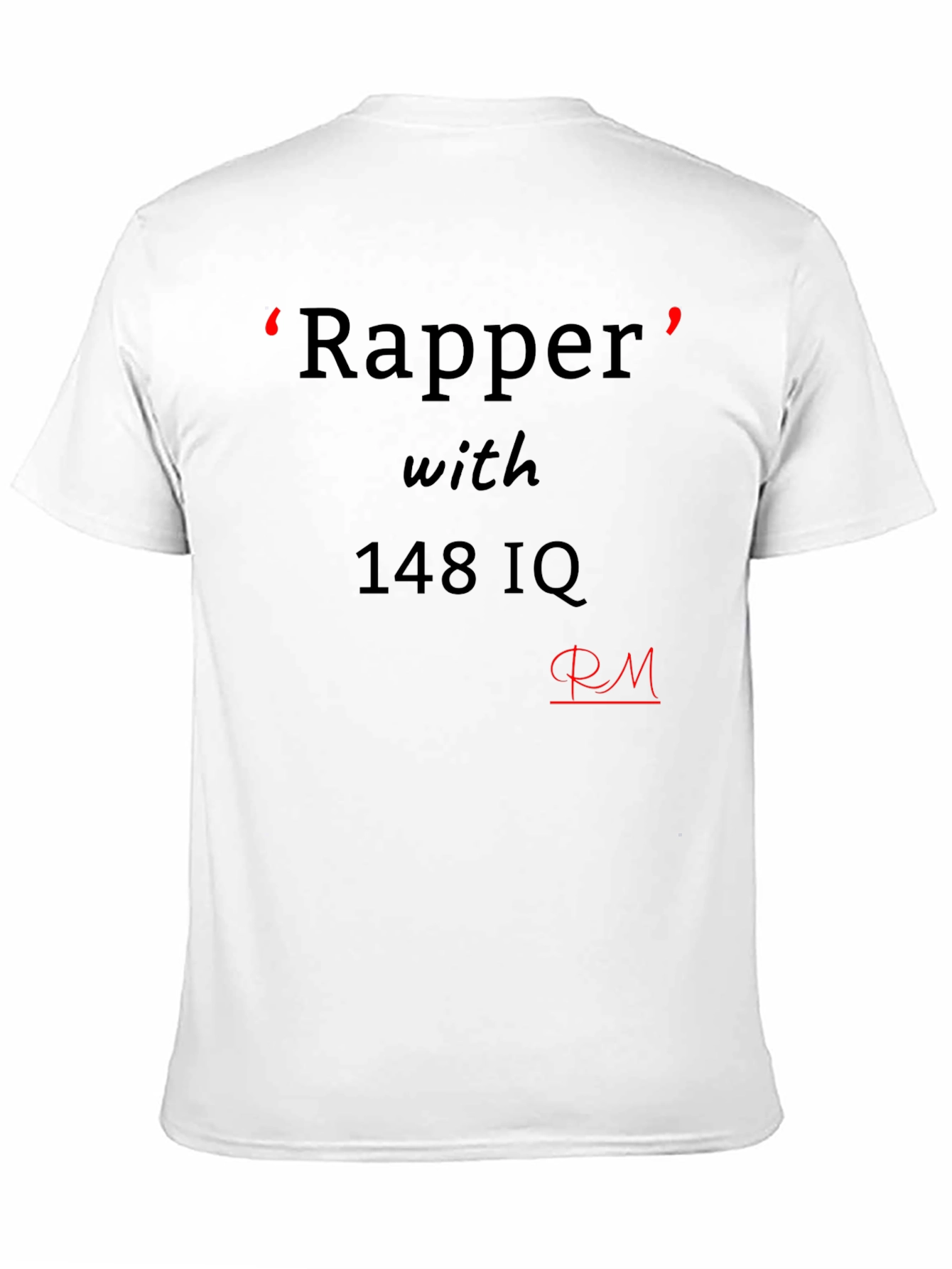 Black Rapper with 148 IQ Graphic Tee - Black Cotton Casual T-Shirt view 11