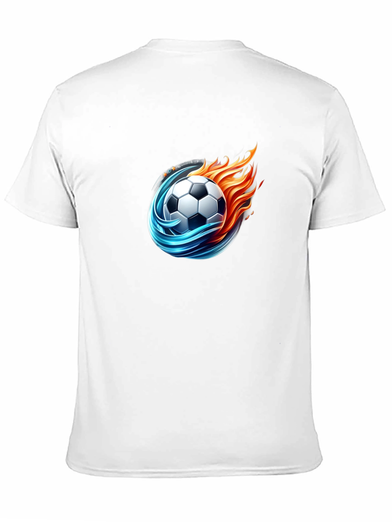 Black Fiery Soccer Ball Graphic Tee - Cool Design view 11
