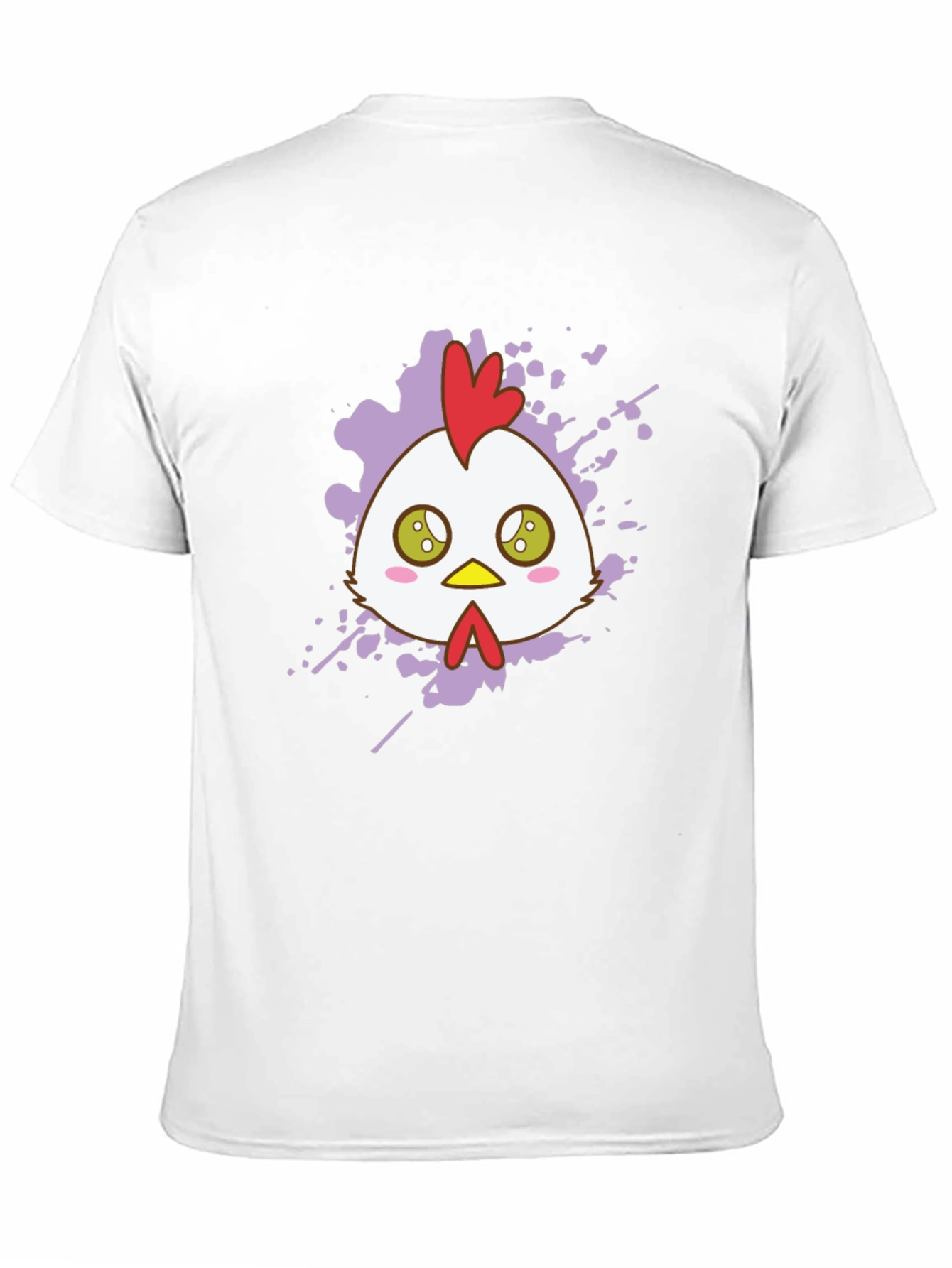 Black Cute Chicken Graphic Tee - Black Cotton T-Shirt view 11