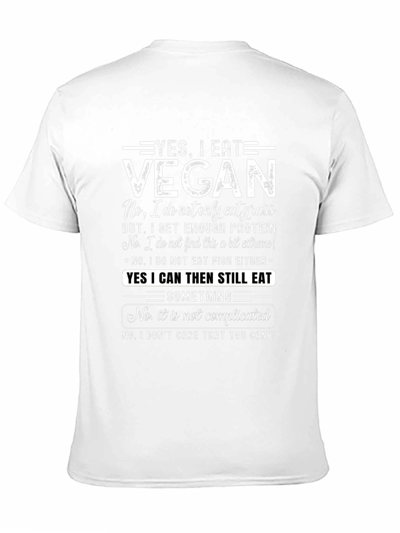Black Vegan Statement T-Shirt: Yes, I Eat Vegan! view 11