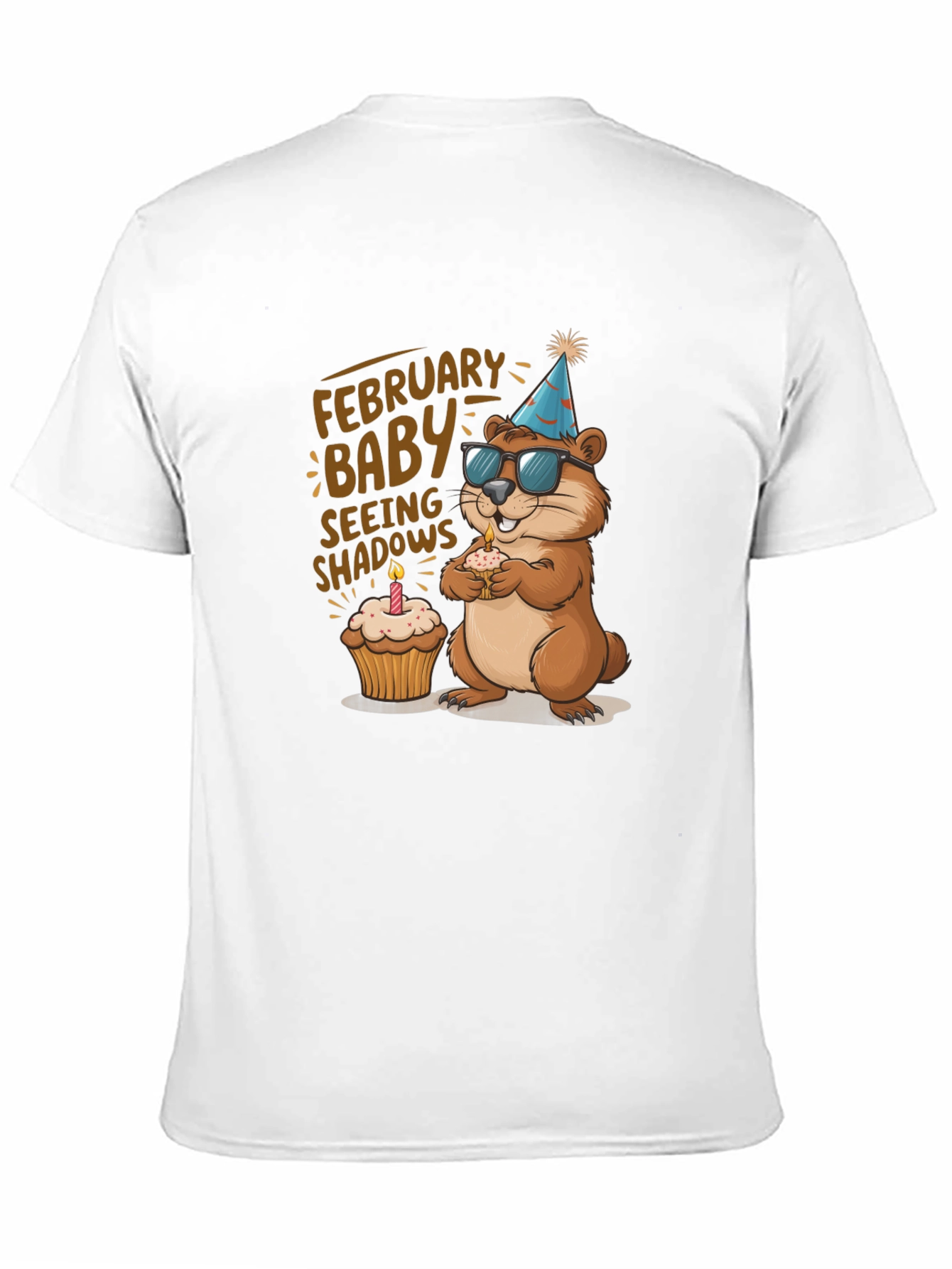 Black February Baby Groundhog T-Shirt view 11