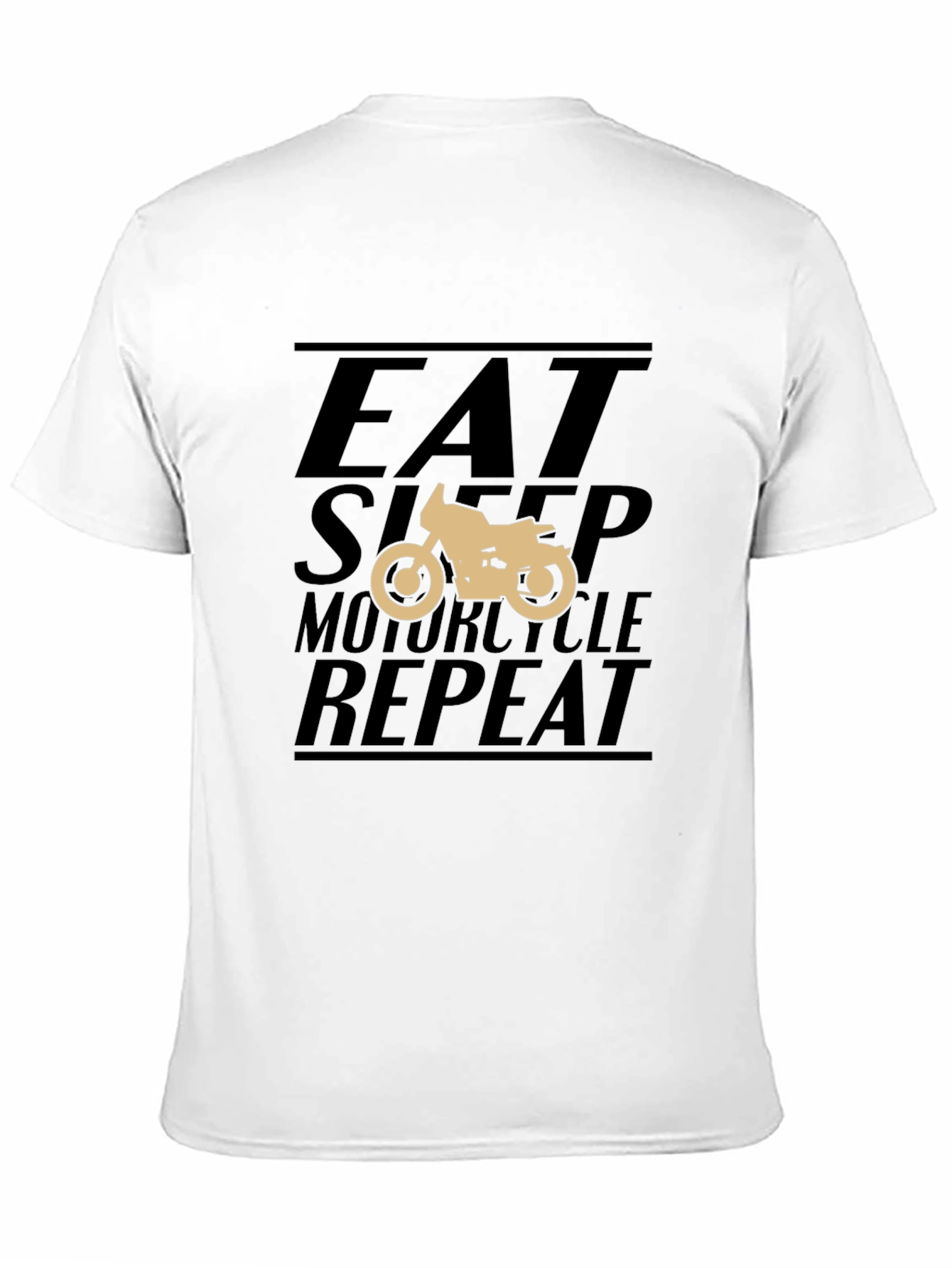 Black Eat Sleep Motorcycle Repeat Black T-Shirt view 11