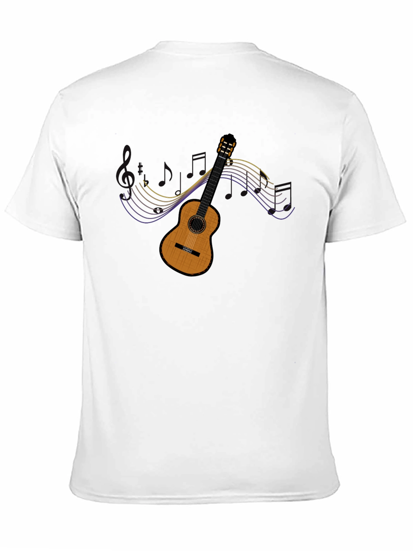 Black Guitar Music T-Shirt - Classic Style view 11