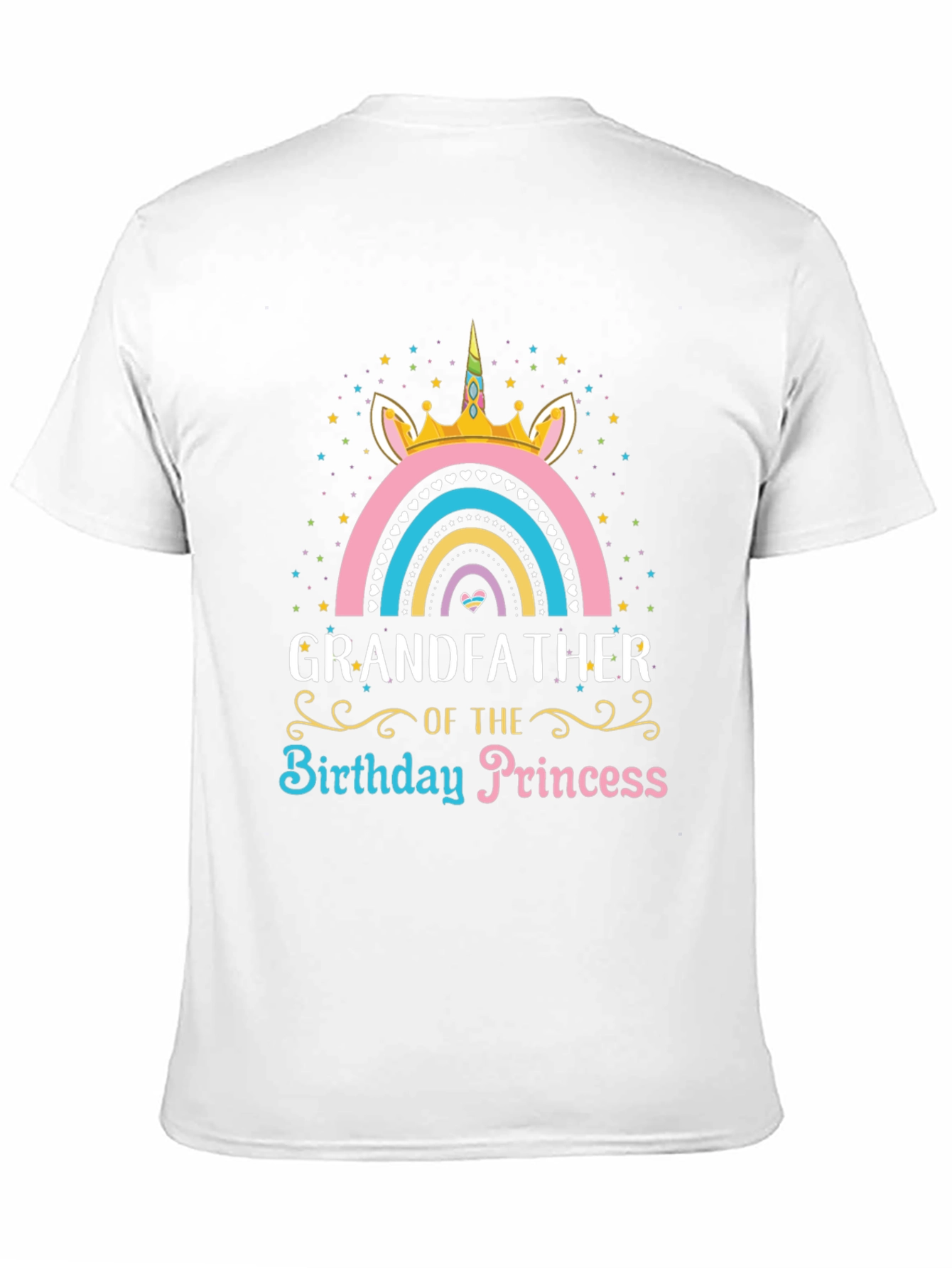 Black Grandfather of the Birthday Princess Unicorn T-Shirt view 11