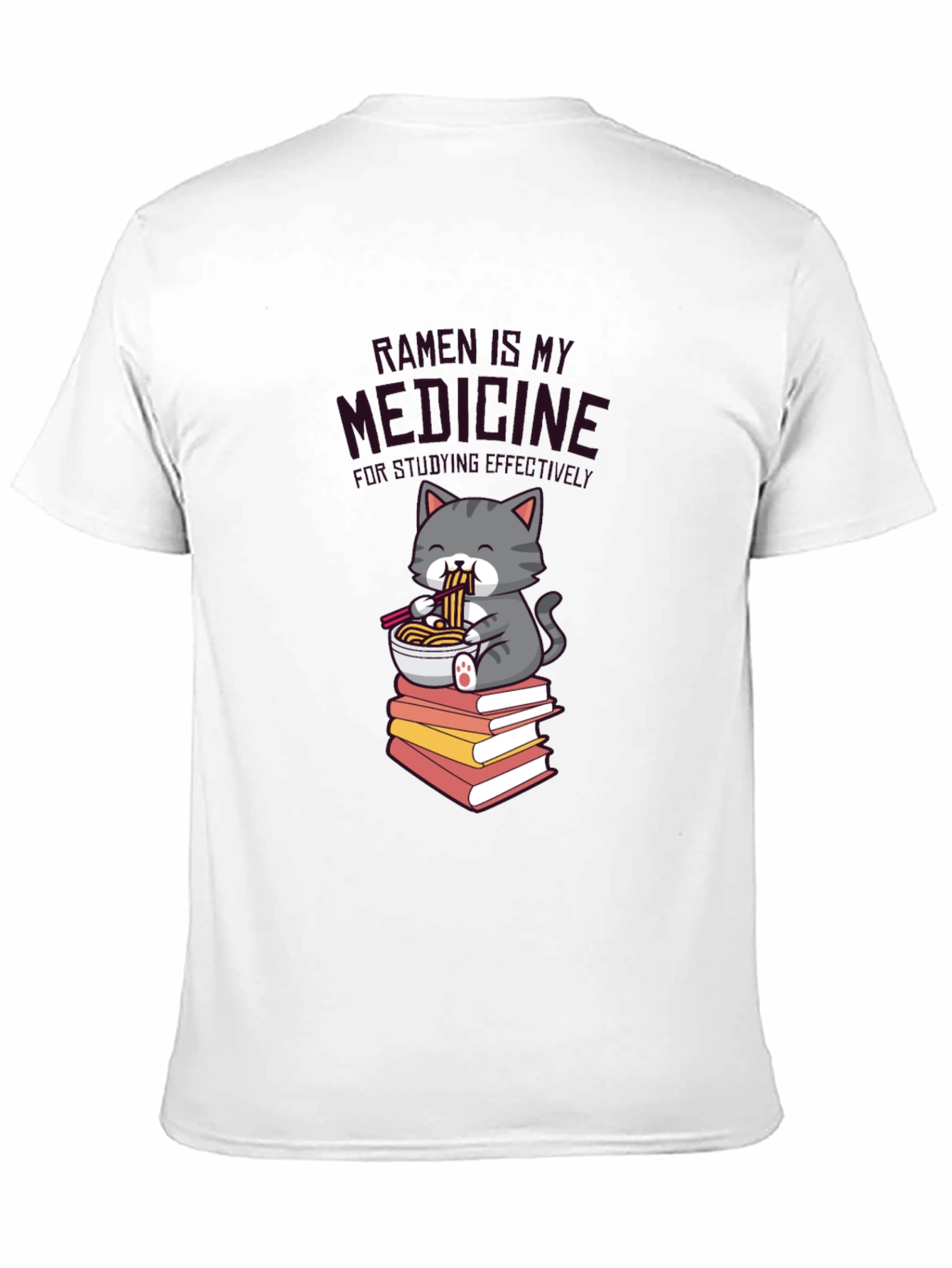 Black Ramen is My Medicine T-Shirt - Cute Cat Design view 11