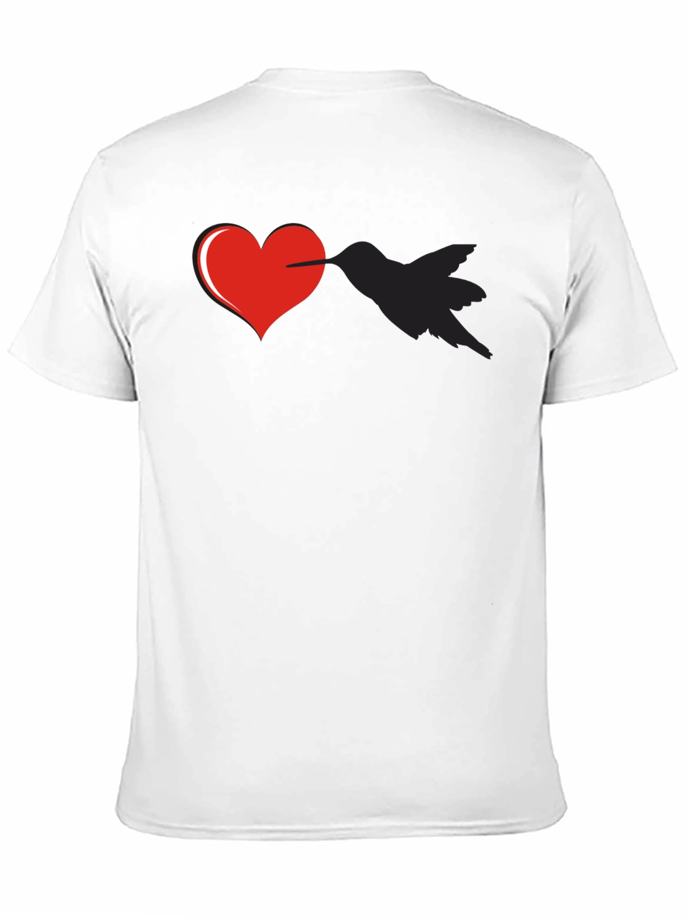 Black Heart Pierced By Hummingbird Graphic Tee view 11