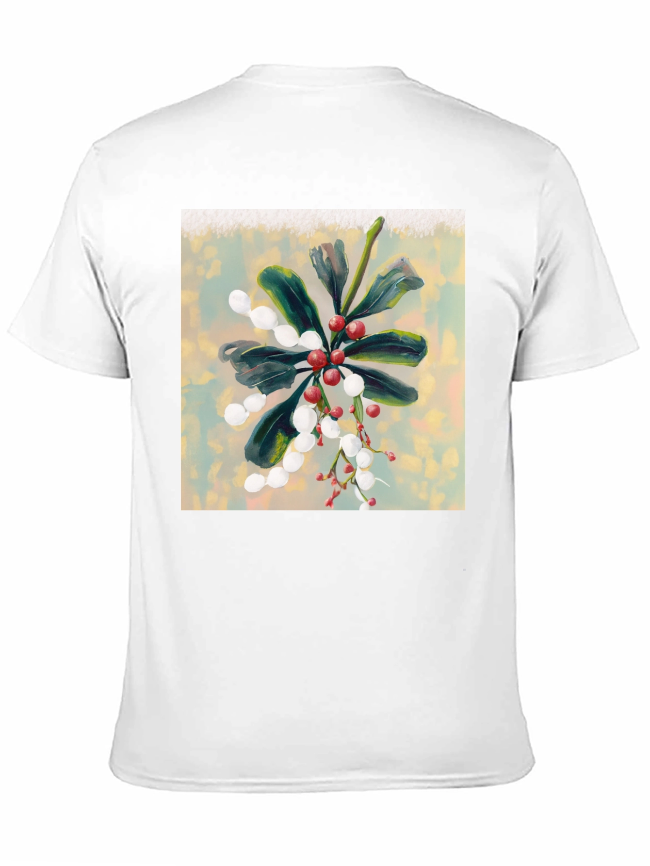 Black Botanical Berry Art Print Tee view 11