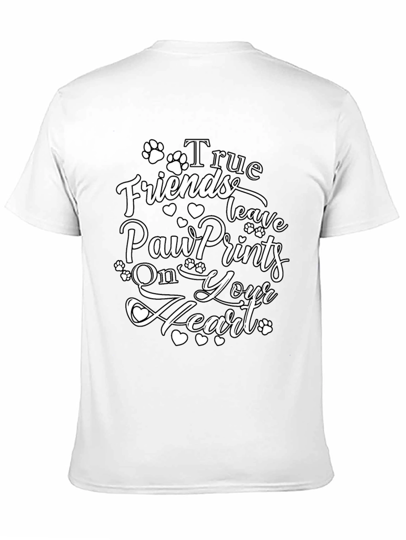 Black True Friends Dog Paw Print T-Shirt - Heartfelt Graphic Tee view 11