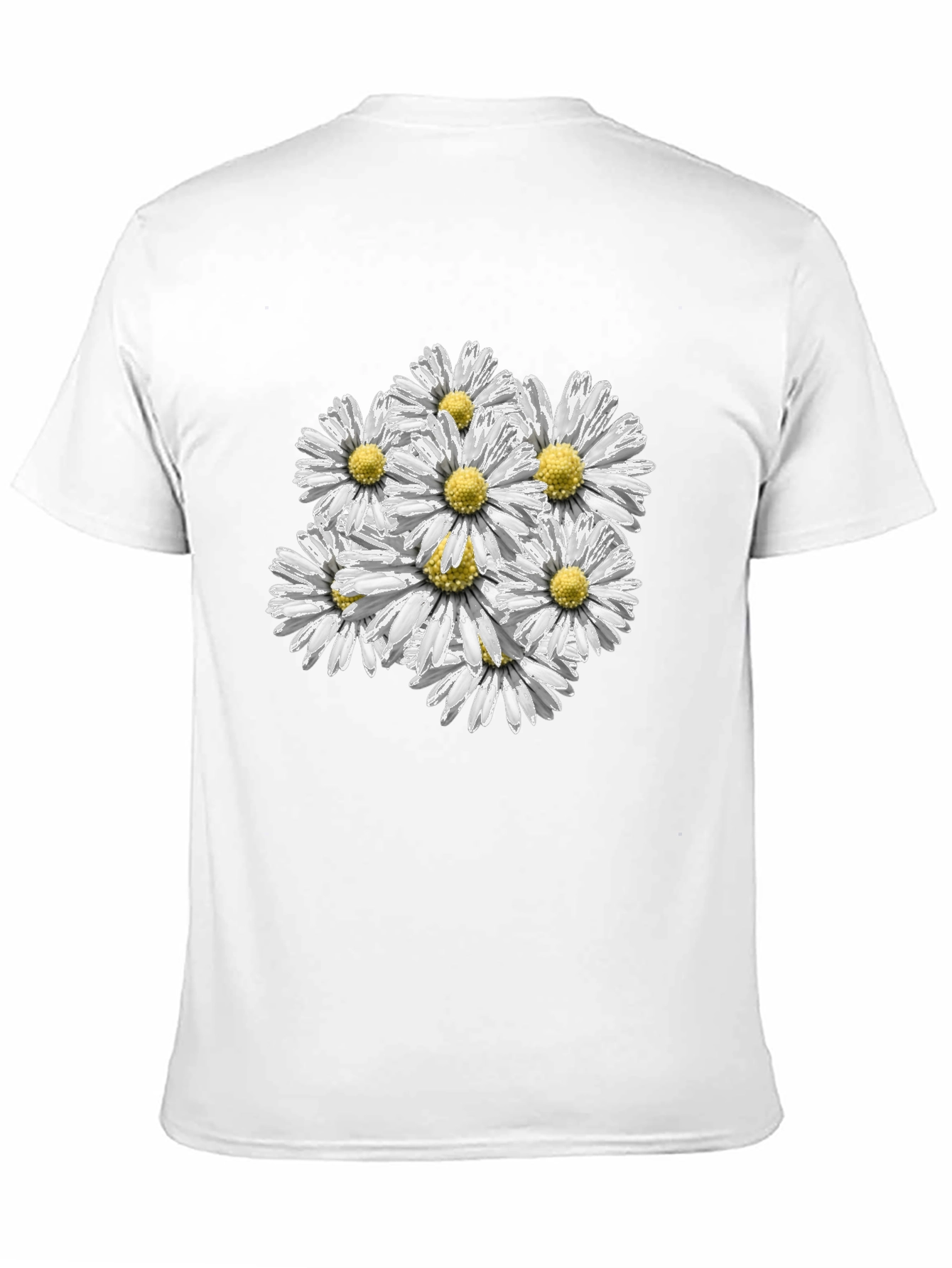 Black Daisy Bouquet Graphic Tee - Black Cotton Comfort view 11