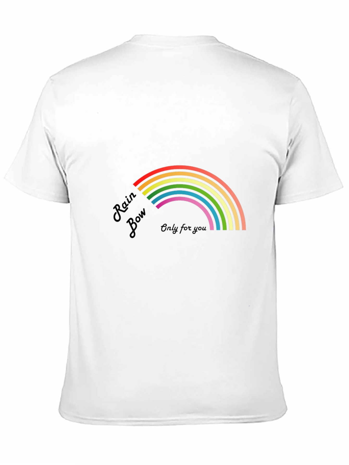 Black Rainbow Graphic Tee - "Only For You" Design view 11