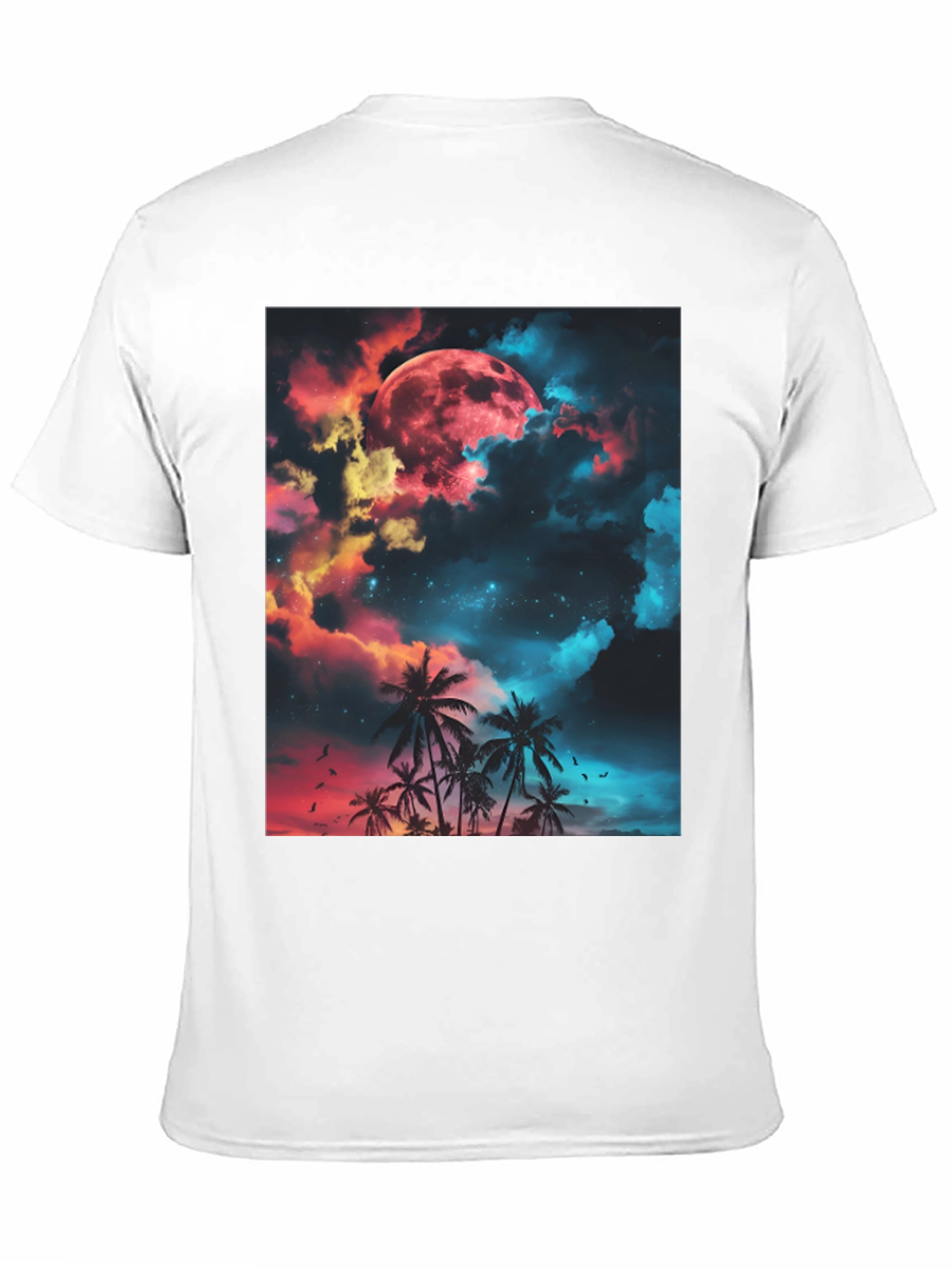 Black Tropical Moon Graphic T-Shirt view 11