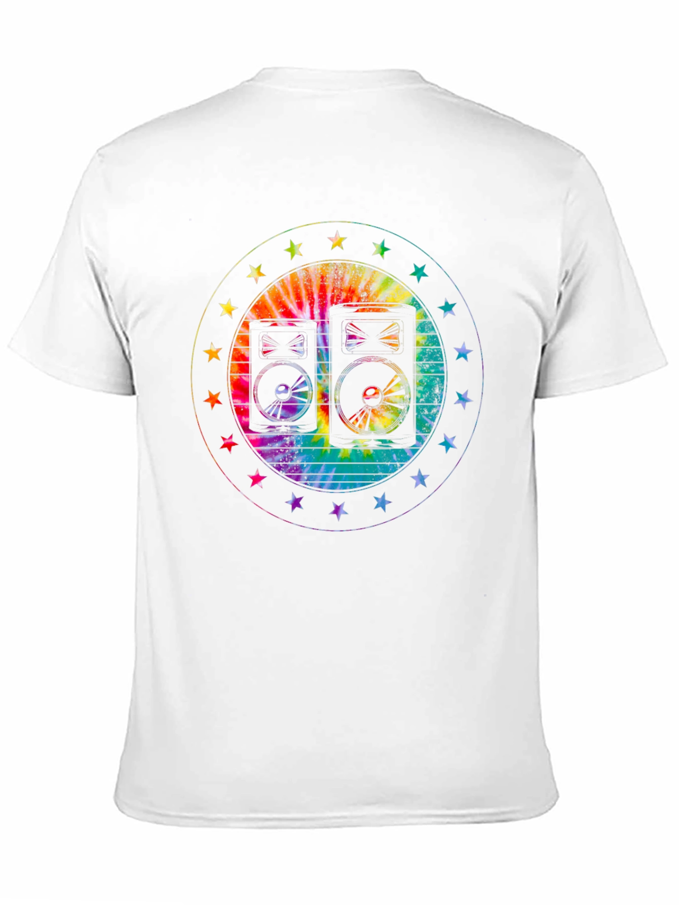 Black Retro Speaker Tie-Dye Graphic Tee view 11