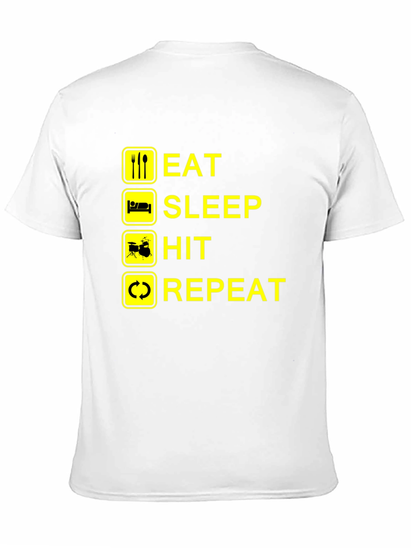 Black Eat Sleep Hit Repeat Drummer T-Shirt view 11