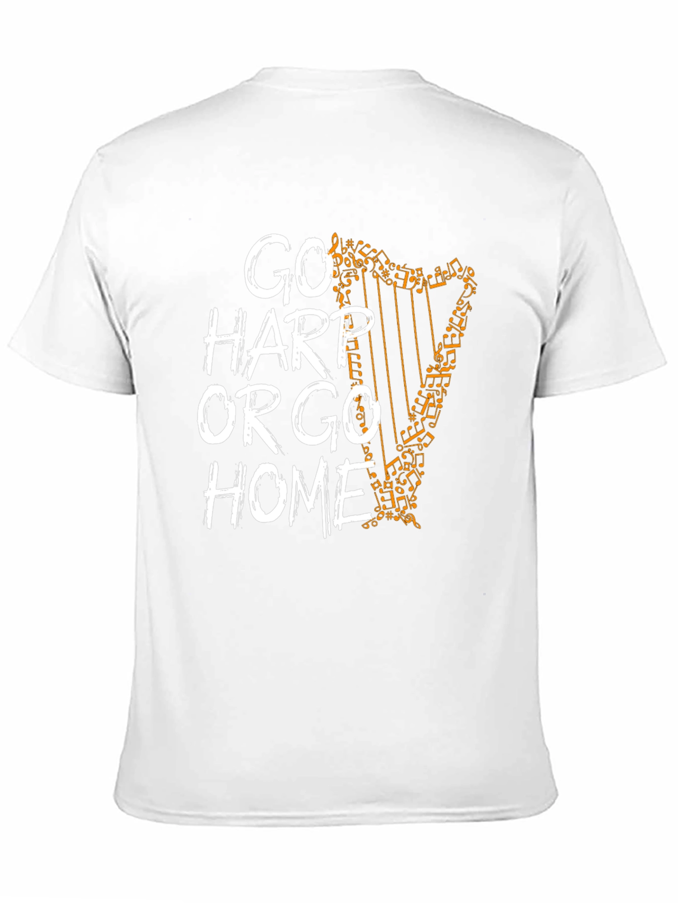 Black Go Harp or Go Home T-Shirt - Music Lover Tee view 11