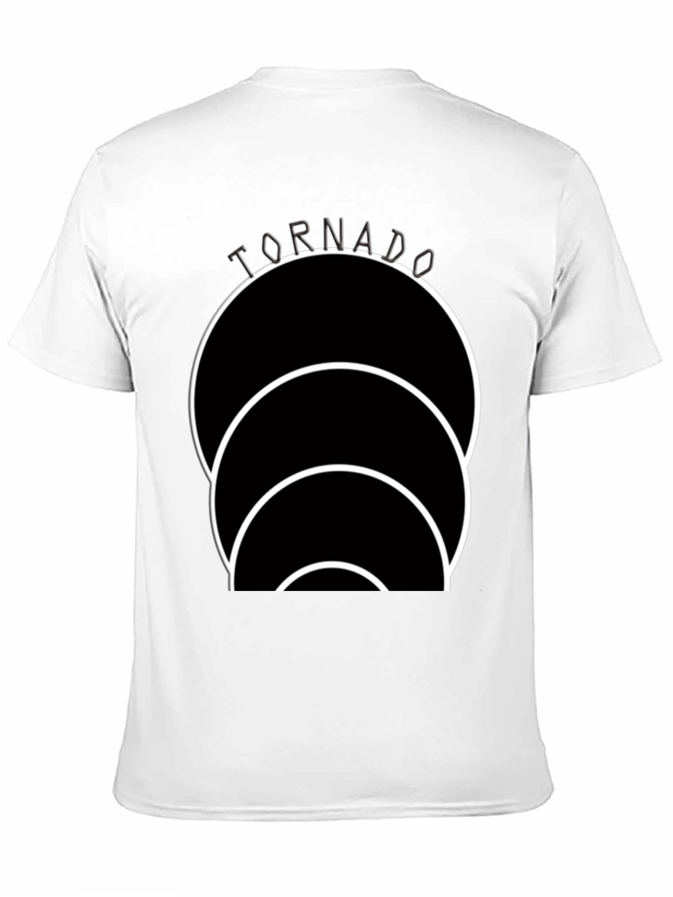 Black Tornado Circle Graphic Black T-Shirt view 11