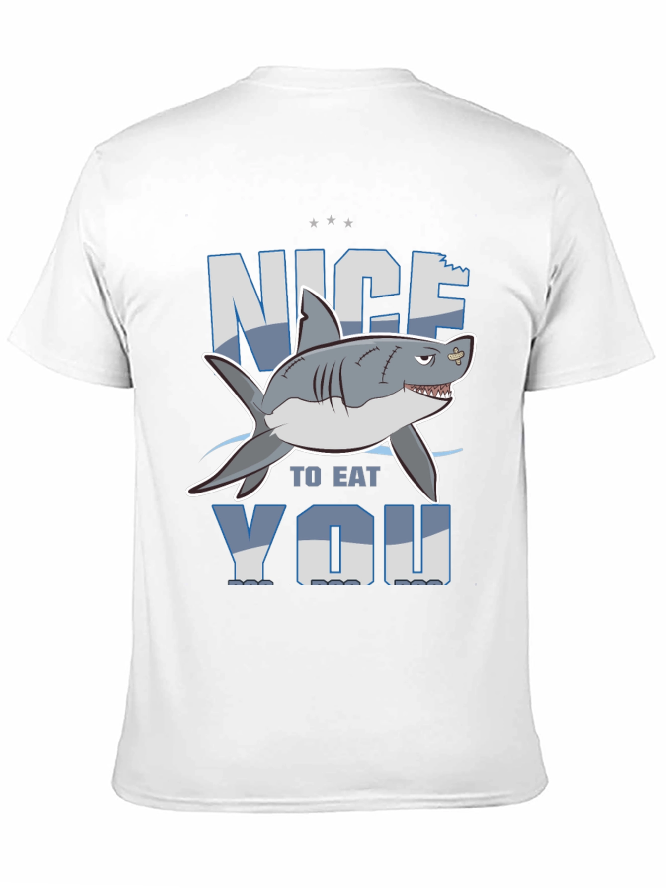 Black Nice to Eat You Shark Graphic T-Shirt view 11