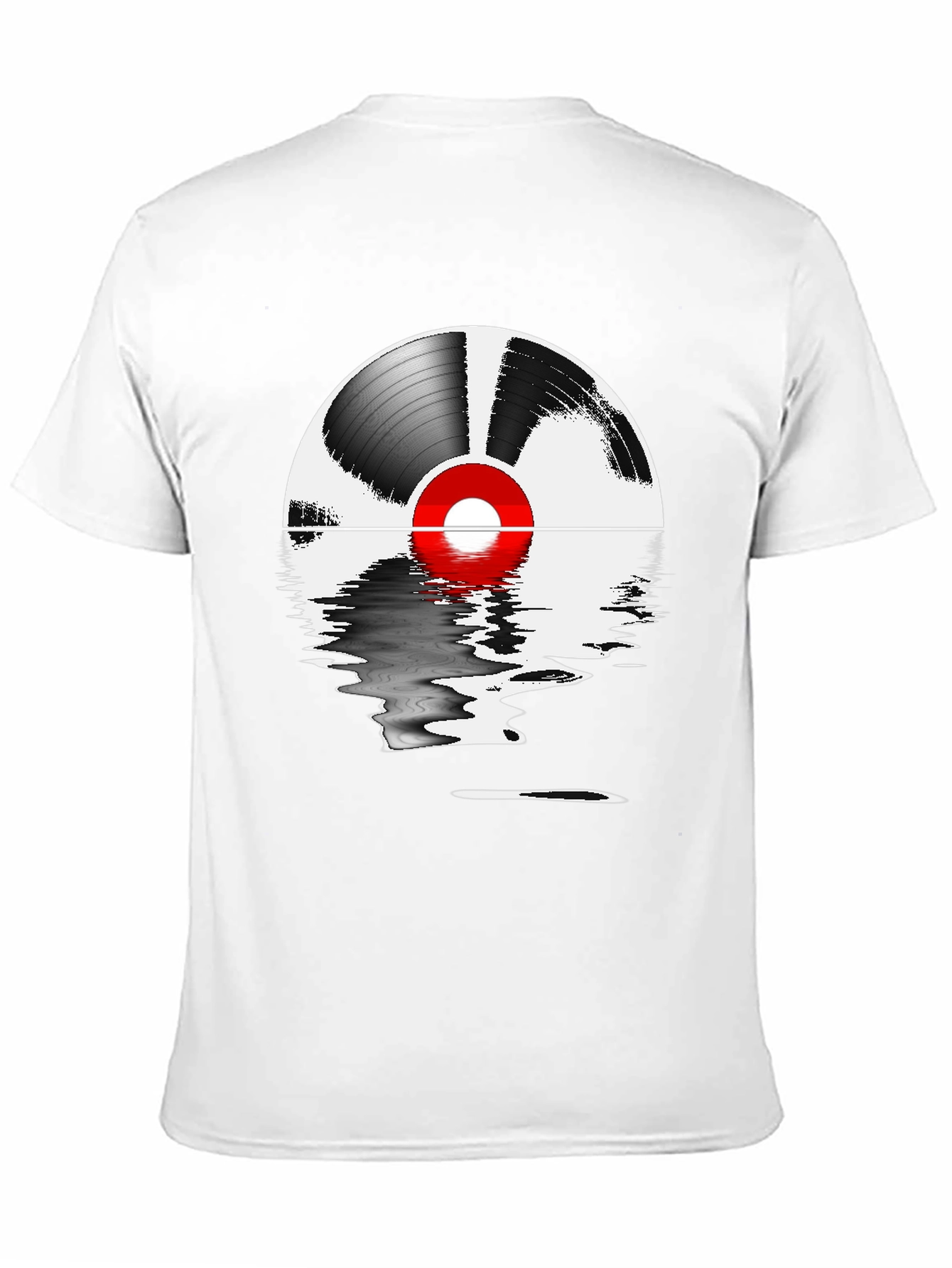 Black Vinyl Record Reflection Graphic Tee view 11