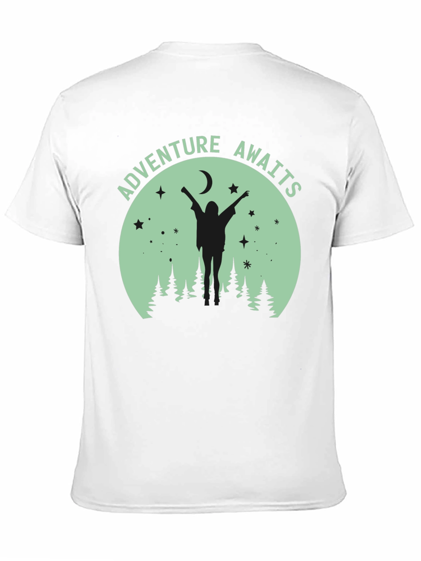 Black Adventure Awaits Graphic Tee - Unisex Black T-Shirt view 11