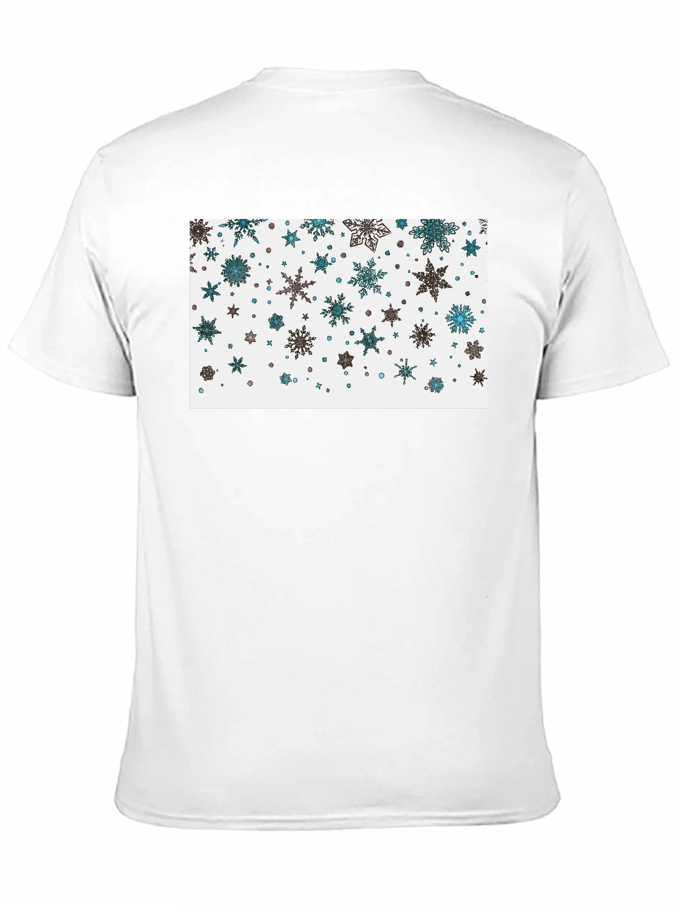 Black Snowflake Pattern Black T-Shirt view 11