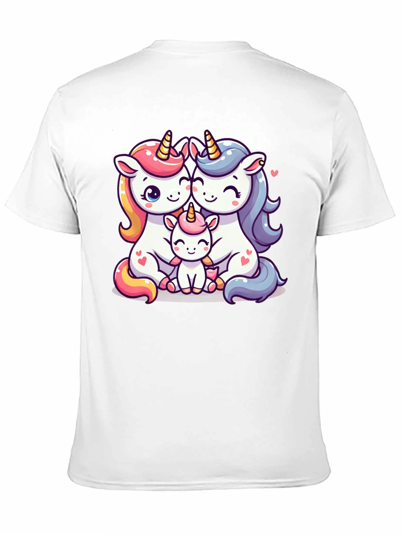 Unicorn Family Graphic Tee - Cute Cartoon Unicorns - 11