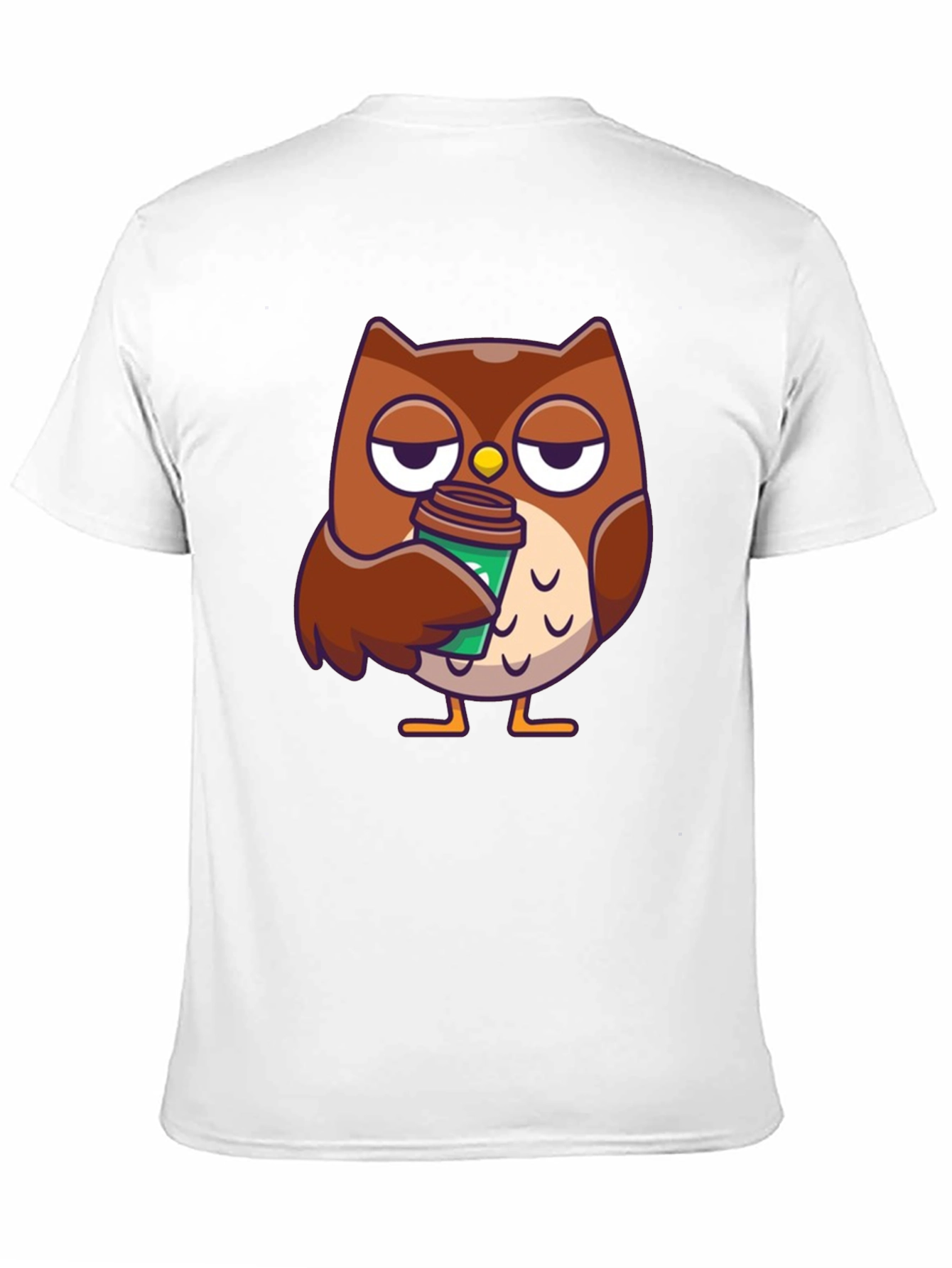 Black Sleepy Owl Coffee T-Shirt - Black Cotton Graphic Tee view 11