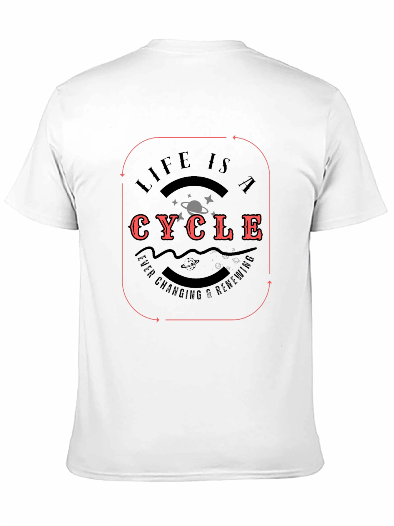 Black Life is a Cycle Graphic T-Shirt - Black Cotton Blend view 11