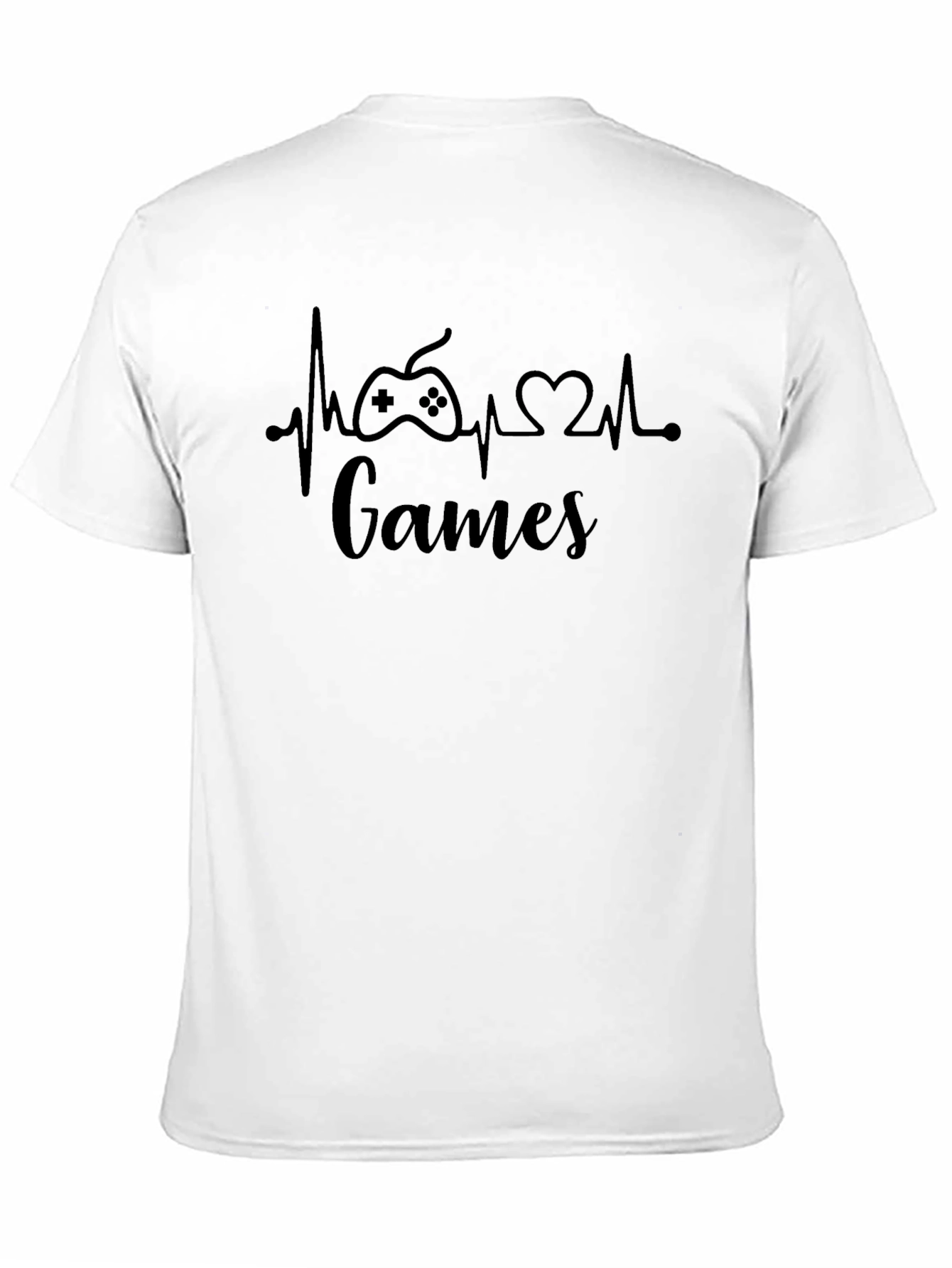 Black Gamer Heartbeat T-Shirt - Black Cotton view 11