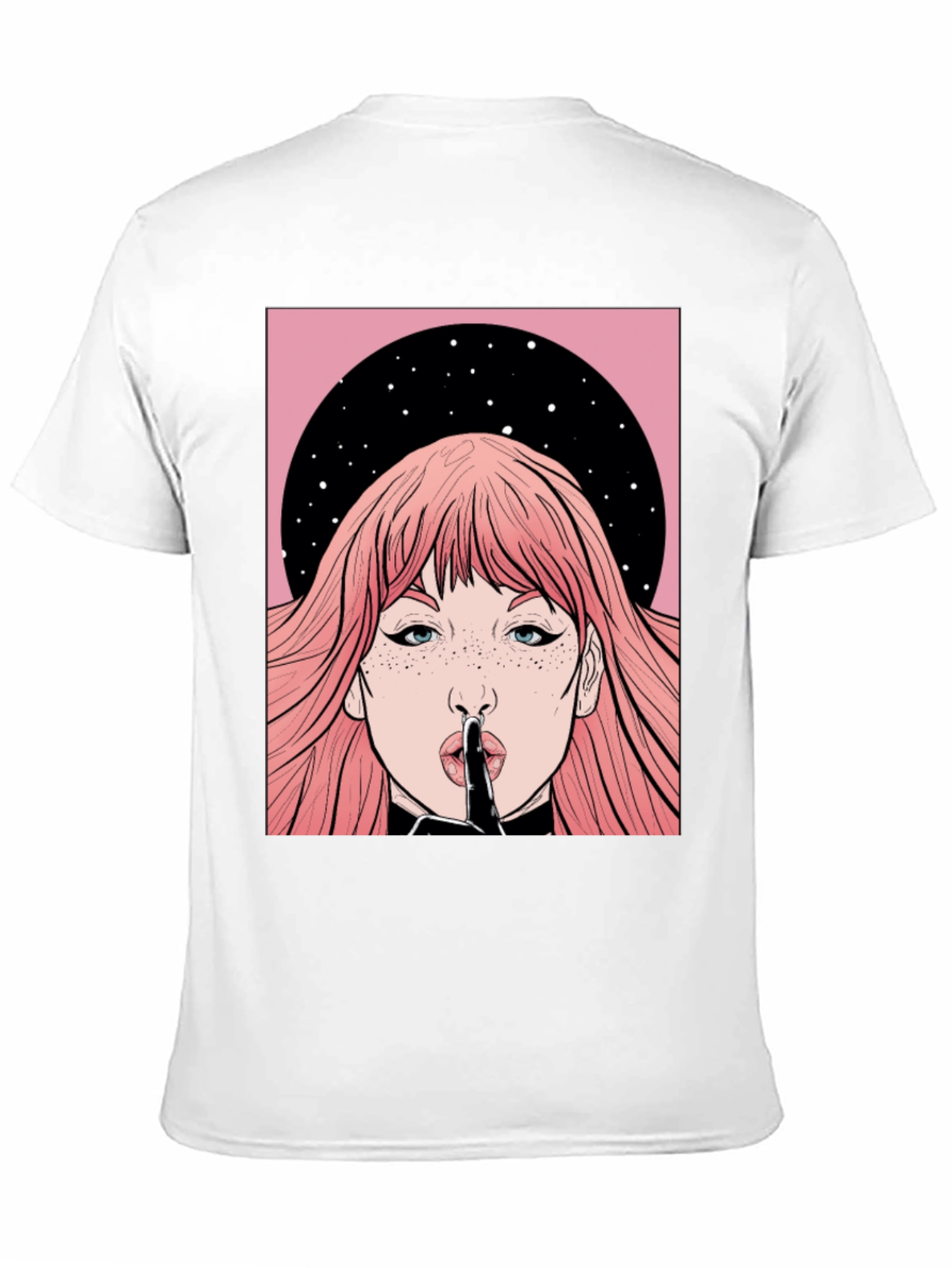 Shhh! Graphic Print Unisex Black T-Shirt - 11