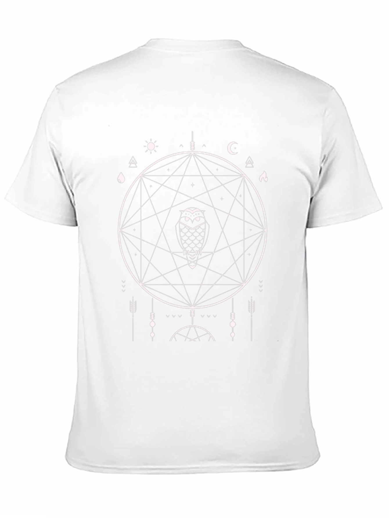 Black Geometric Owl T-Shirt - Occult Design view 11