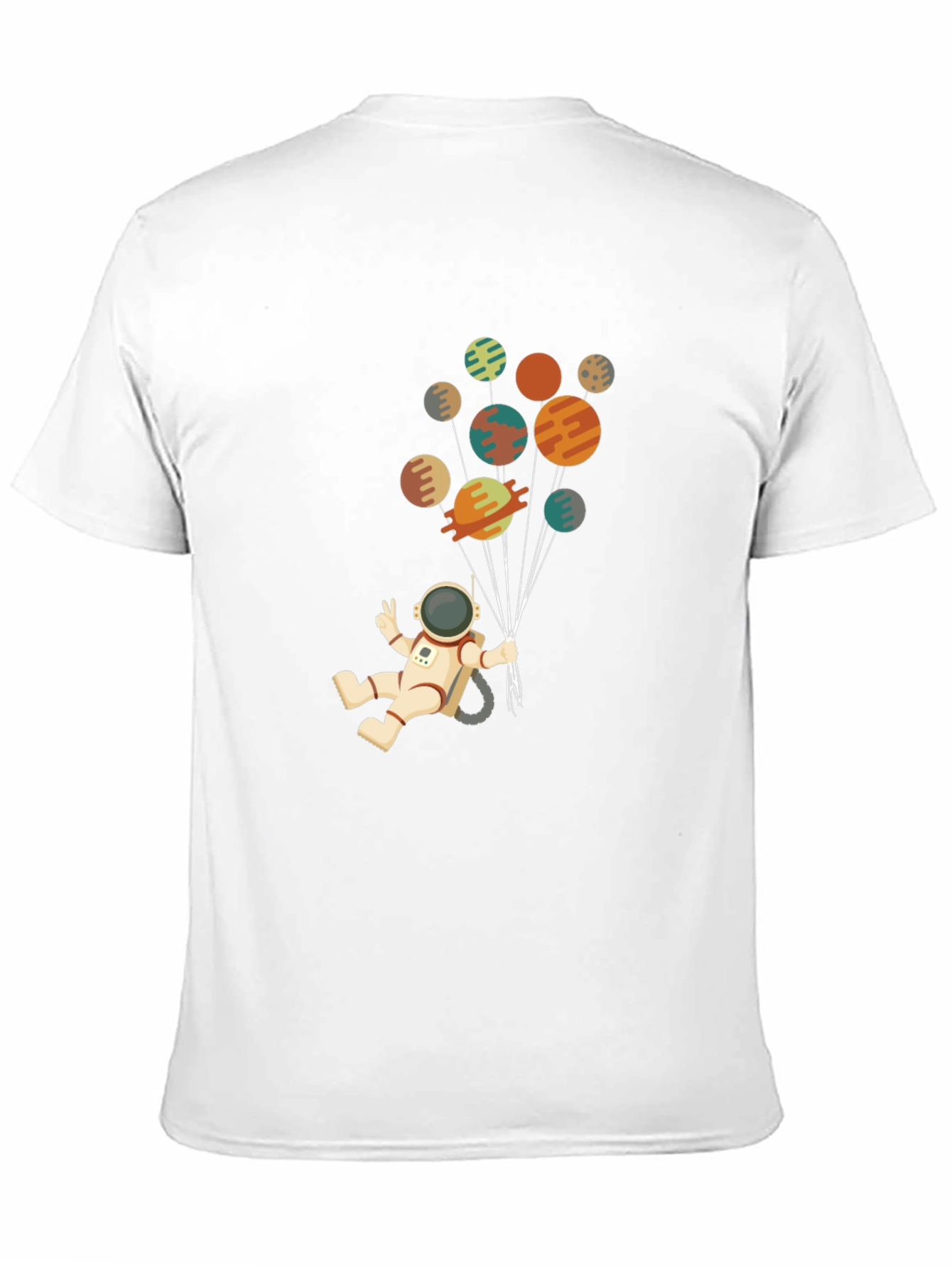 Black Astronaut Planets Graphic Tee - Black Cotton Blend view 11