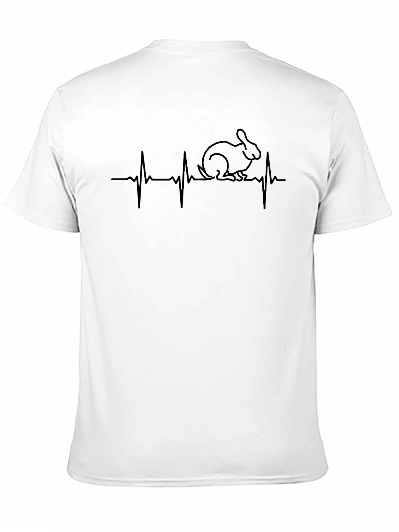 Black Rabbit Heartbeat T-Shirt - Cute Animal Tee view 11